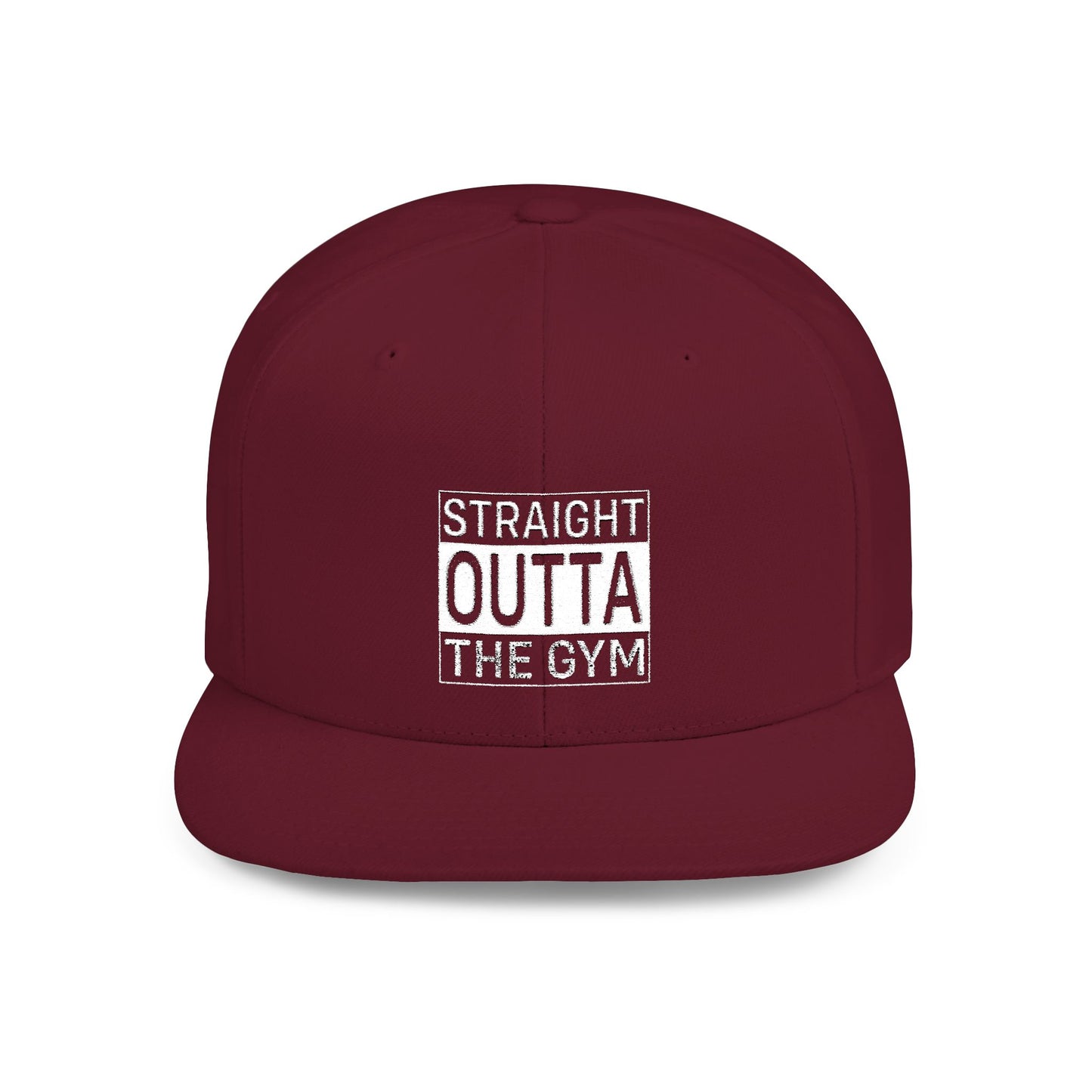 Straight Outta the Gym Flat Bill Snapback Cap - Perfect for Fitness Enthusiasts