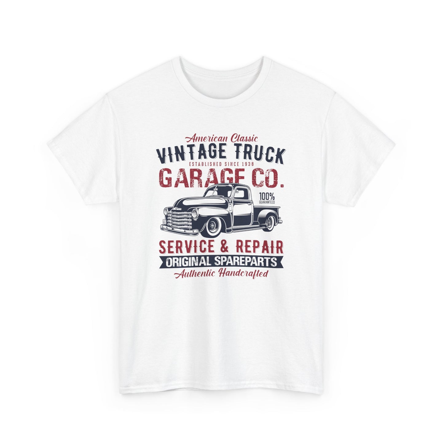 Vintage Truck Garage Unisex Heavy Cotton Tee - Authentic Classic Repair Design - CHILL T-SHIRT