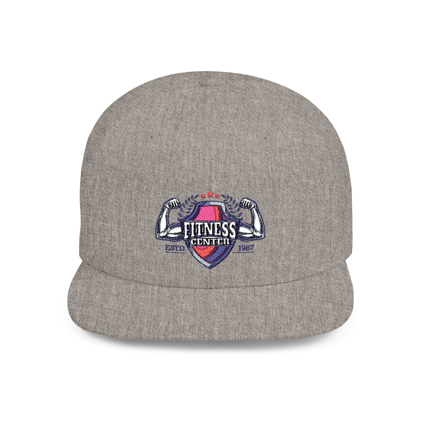 Fitness Center Flat Bill Snapback Cap - Sporty Style for Gym Enthusiasts
