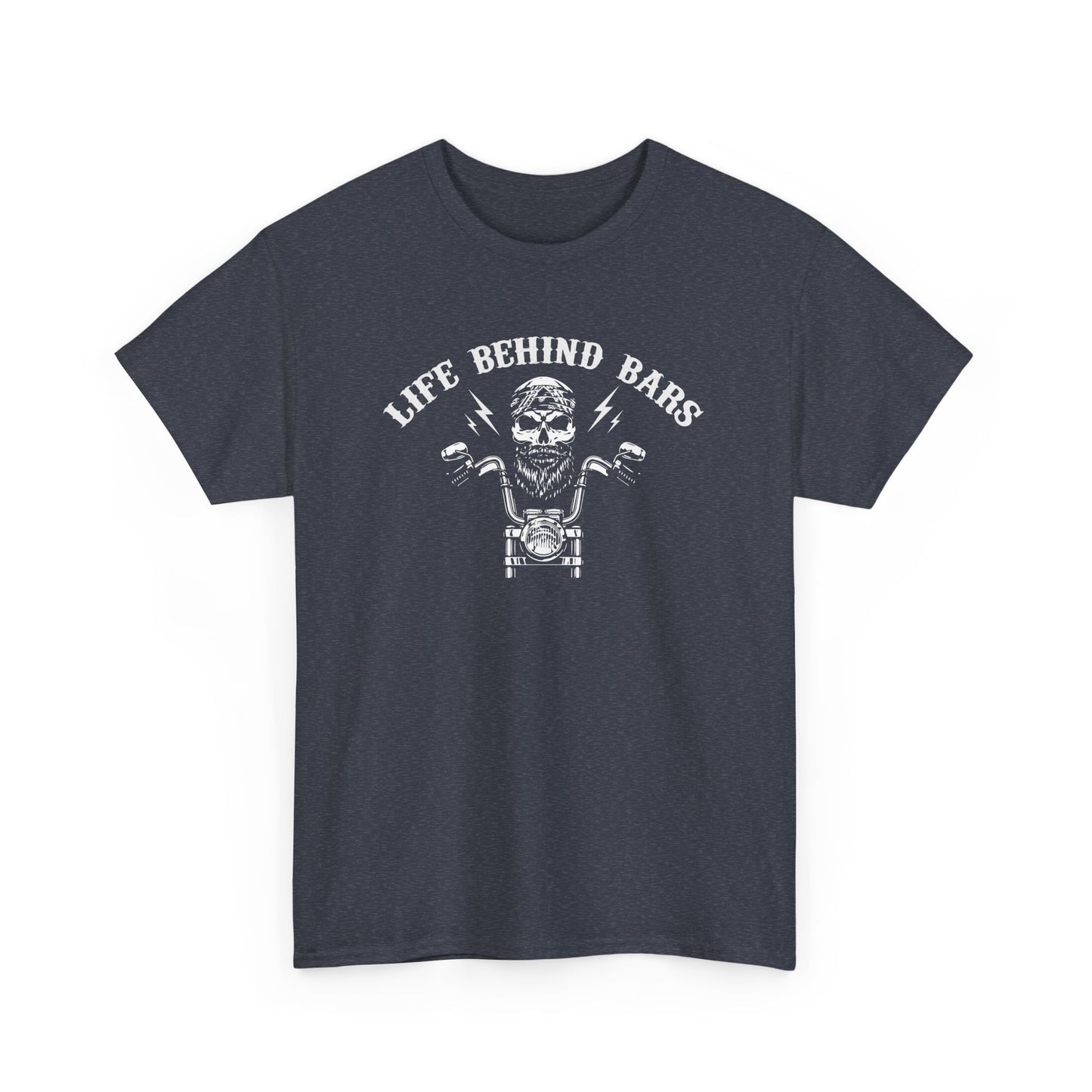 Life Behind Bars Motorcycle Tee - Unisex Heavy Cotton T-Shirt for Bikers - CHILL T-SHIRT