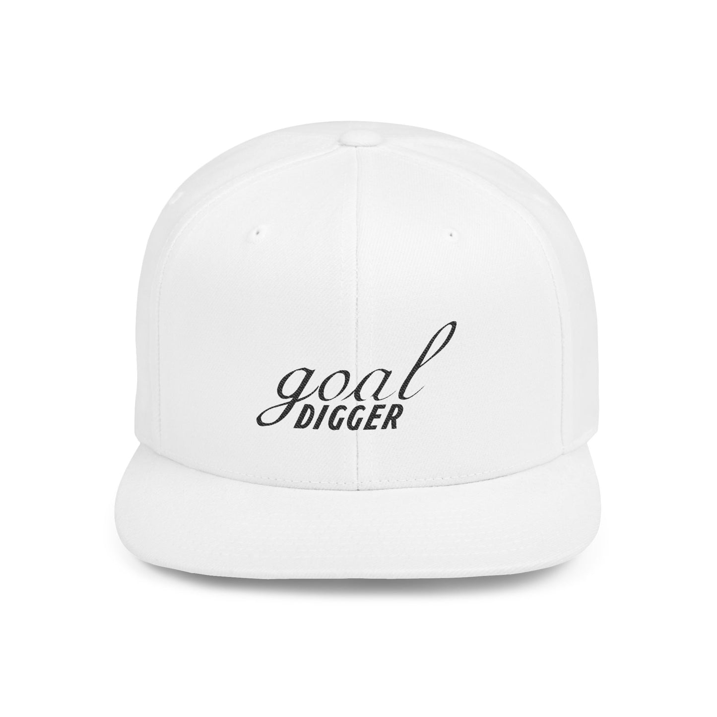 Goal Digger Flat Bill Snapback Cap | Trendy Urban Hat for Ambitious Minds | Gift for Graduates, Entrepreneurs, or Motivation Lovers