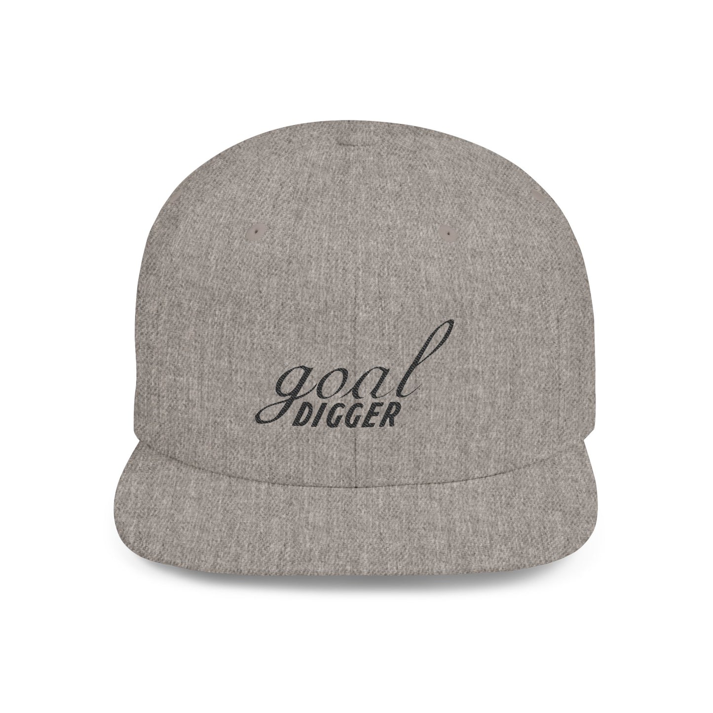 Goal Digger Flat Bill Snapback Cap | Trendy Urban Hat for Ambitious Minds | Gift for Graduates, Entrepreneurs, or Motivation Lovers