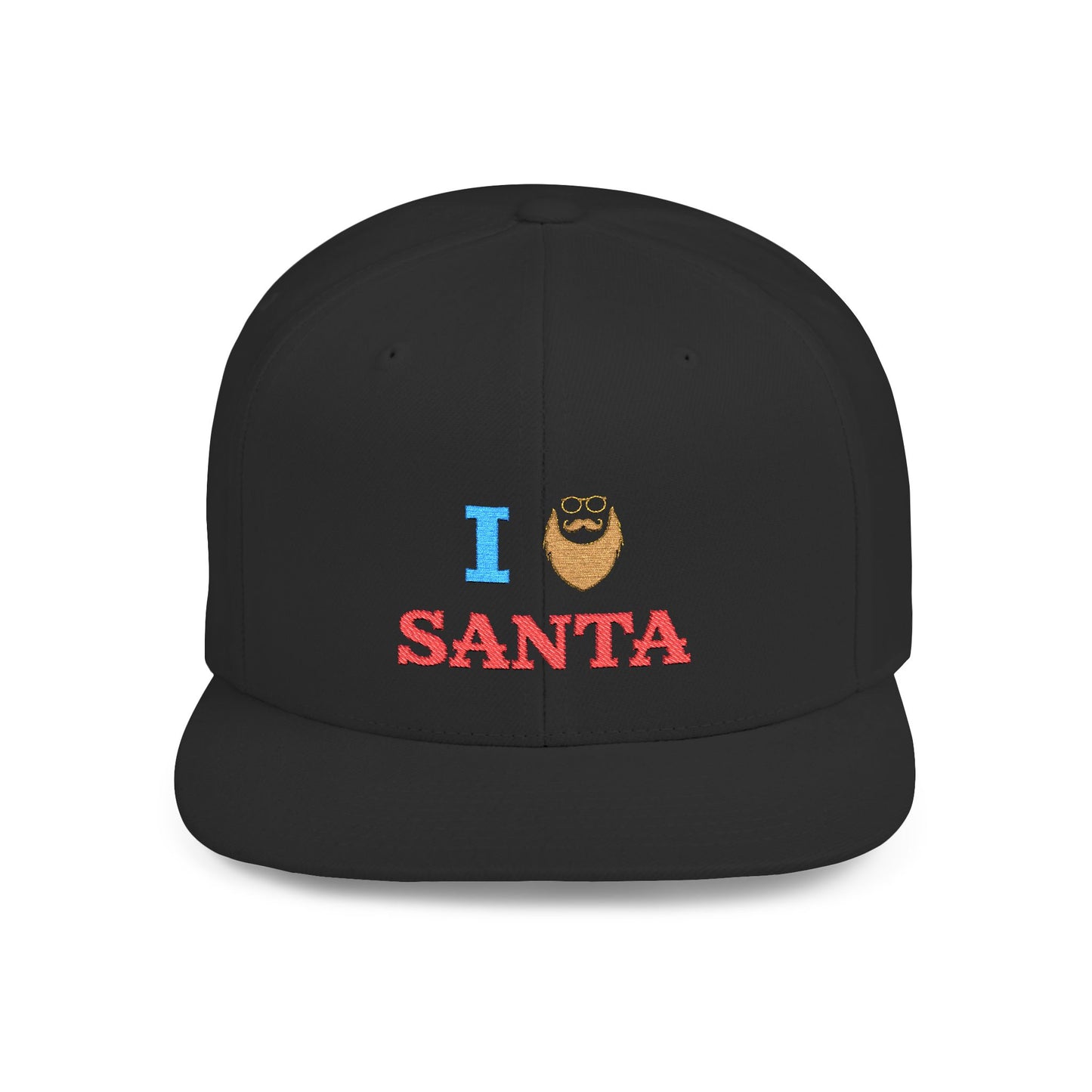 I ❤️ Santa Flat Bill Snapback Cap – Festive Holiday Hat for Christmas Celebrations