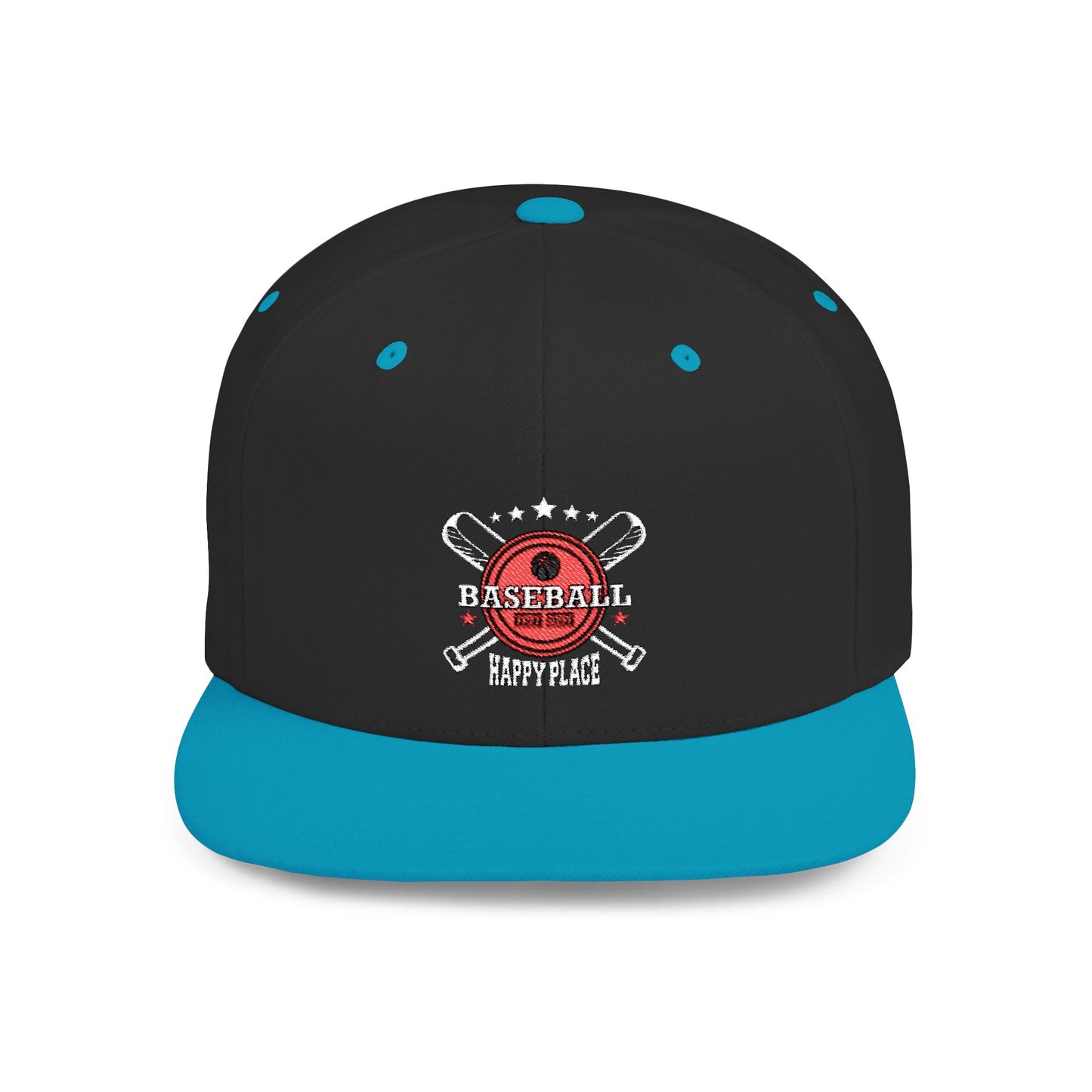Baseball Flat Bill Snapback Hat - Your Happy Place Cap
