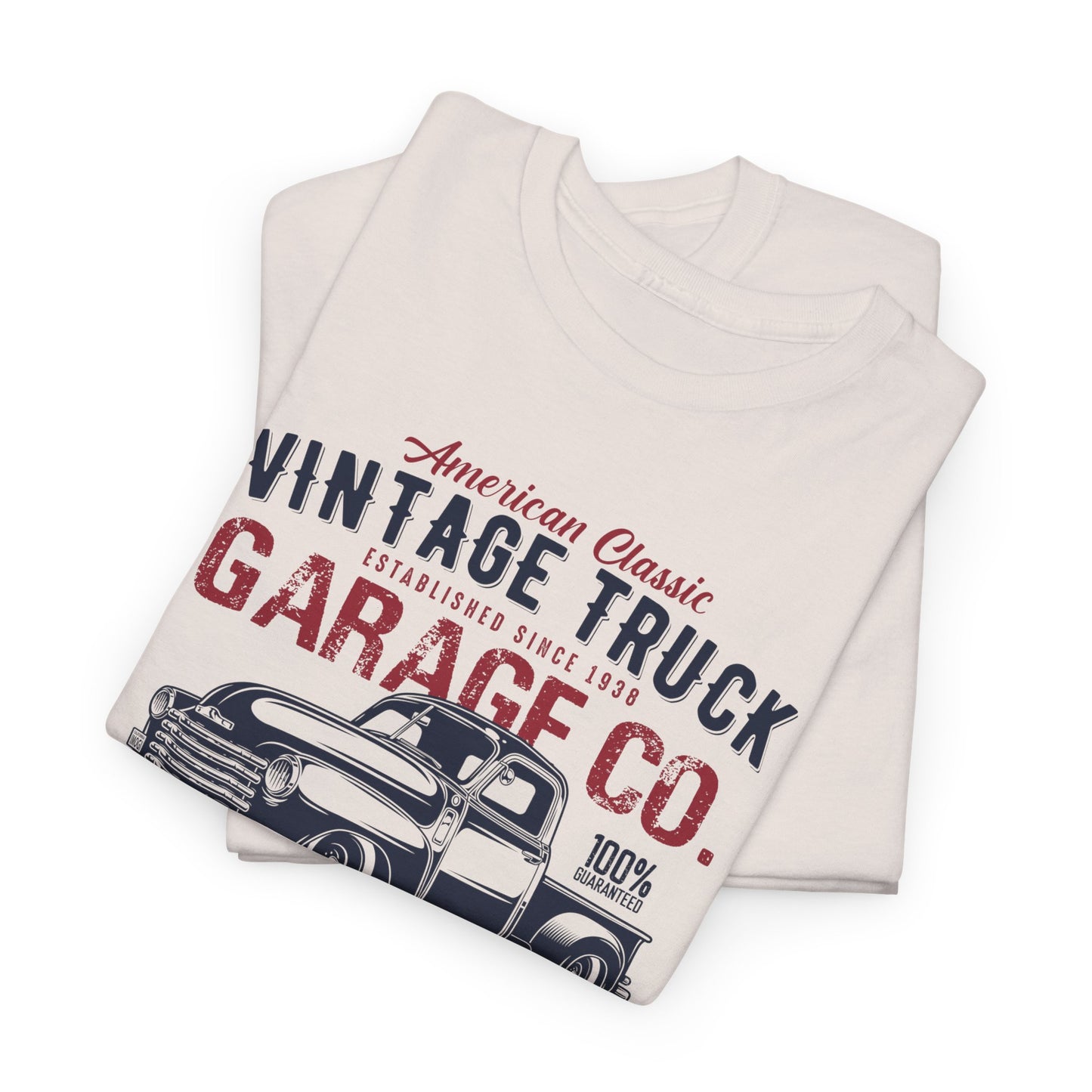Vintage Truck Garage Unisex Heavy Cotton Tee - Authentic Classic Repair Design - CHILL T-SHIRT