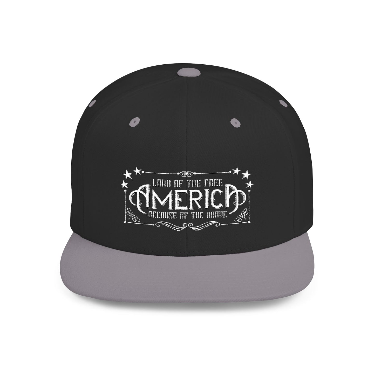 Land of the Free Snapback Cap - Patriotic Flat Bill Hat for America Lovers