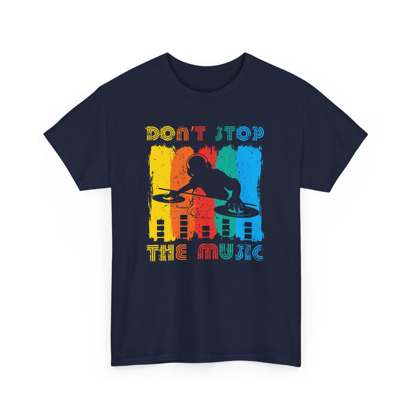 Retro Music Lover Unisex Heavy Cotton Tee - 'Don't Stop The Music' T-Shirt - CHILL T-SHIRT
