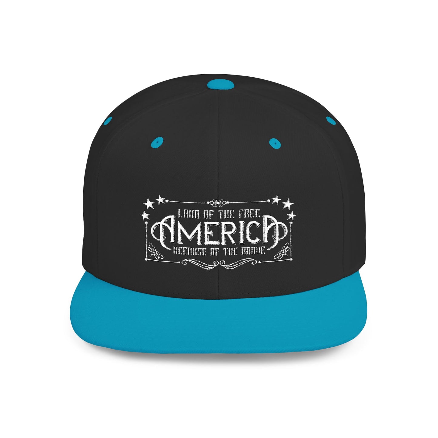Land of the Free Snapback Cap - Patriotic Flat Bill Hat for America Lovers