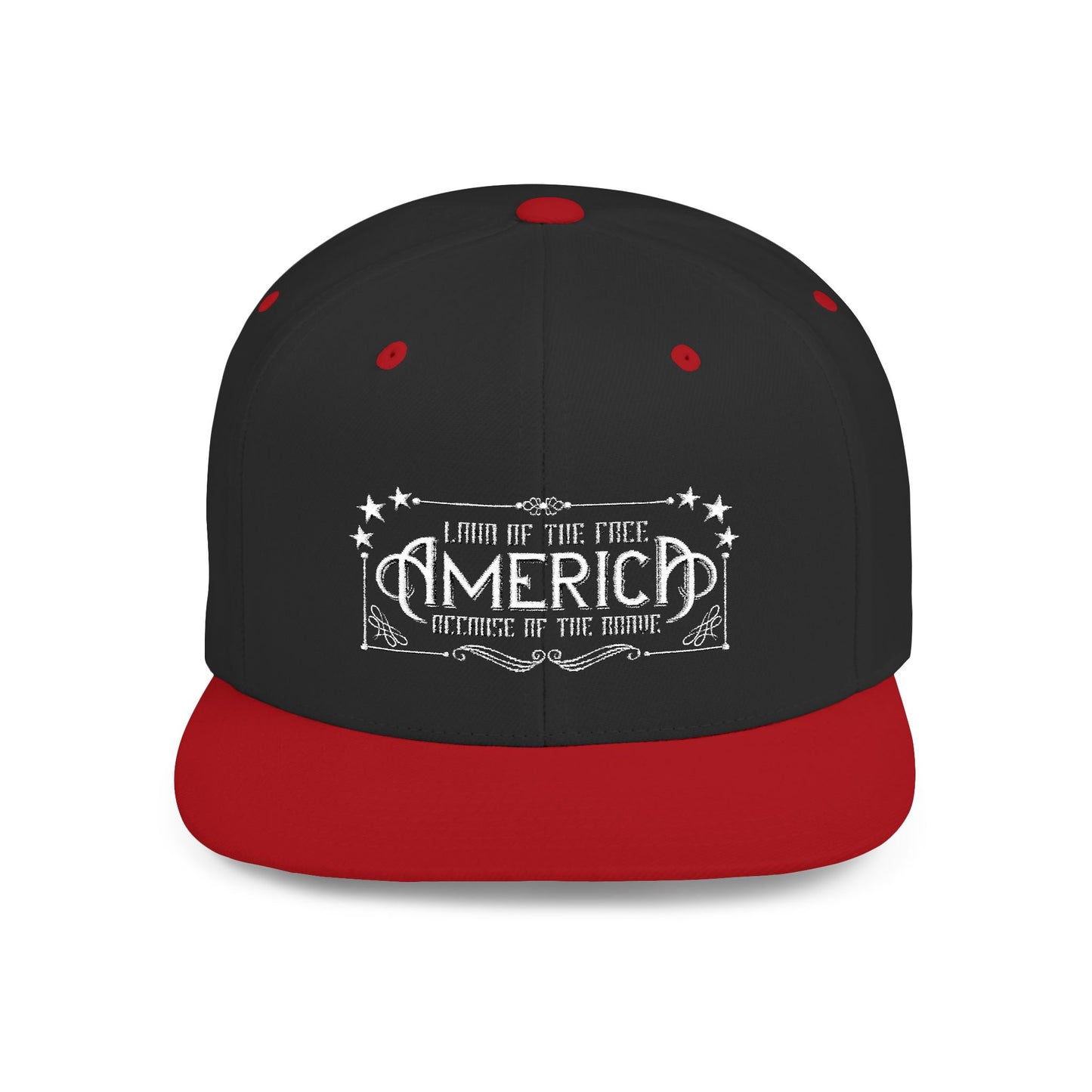 Land of the Free Snapback Cap - Patriotic Flat Bill Hat for America Lovers