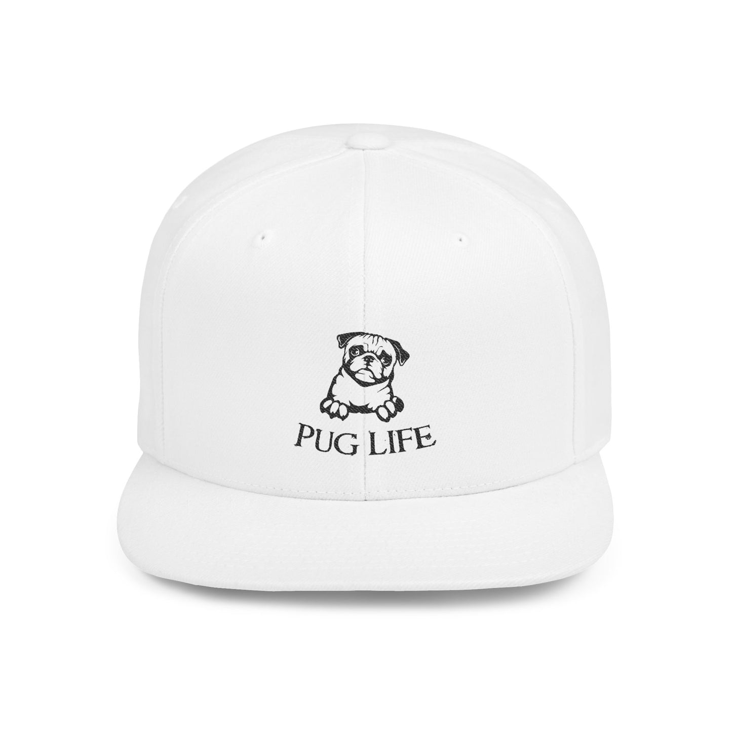 Pug Life Flat Bill Snapback Hat - Trendy Dog Lover Cap