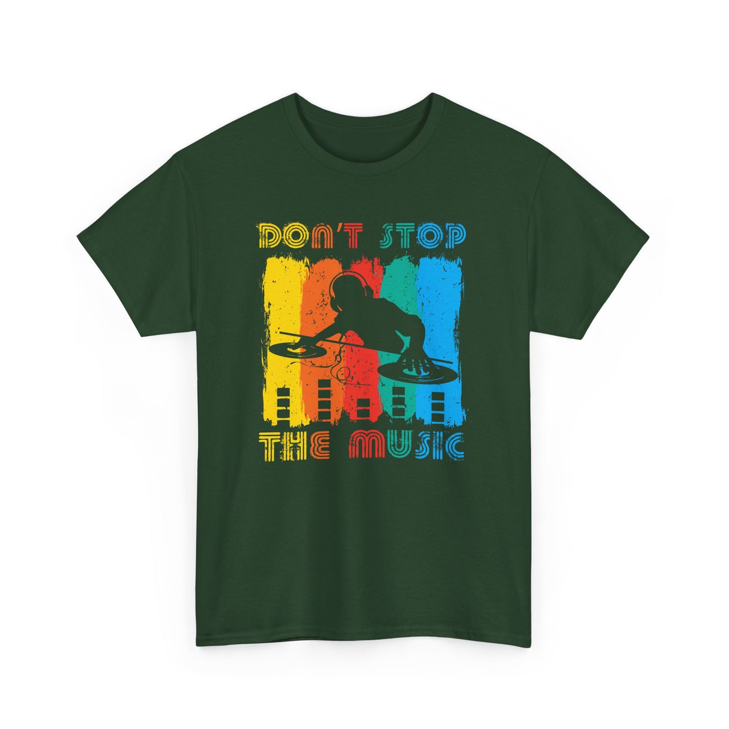 Retro Music Lover Unisex Heavy Cotton Tee - 'Don't Stop The Music' T-Shirt - CHILL T-SHIRT