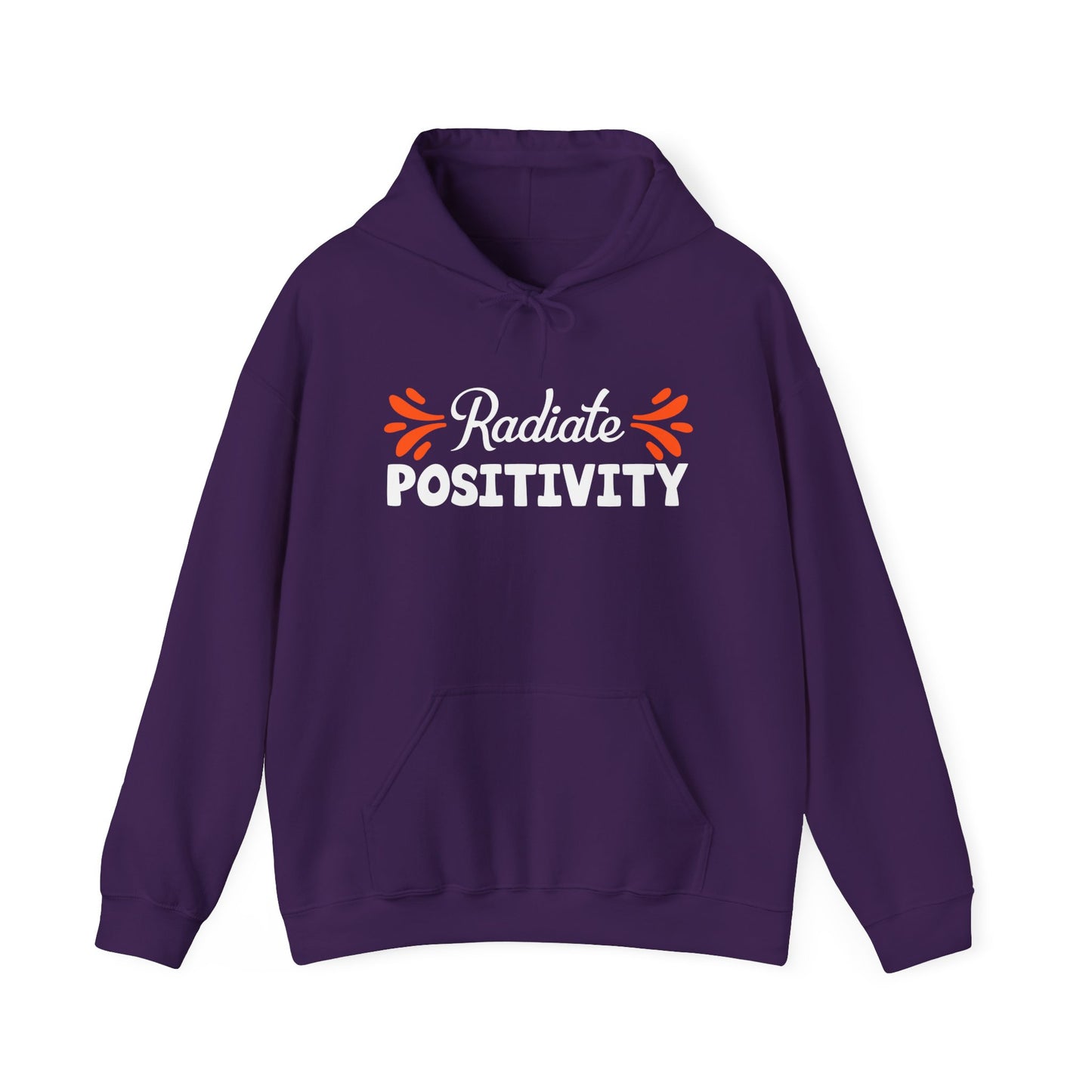 "Radiate Positivity" Unisex Heavy Blend™ Inspirational Apparel for Everyday Wear Hooded Sweatshirt