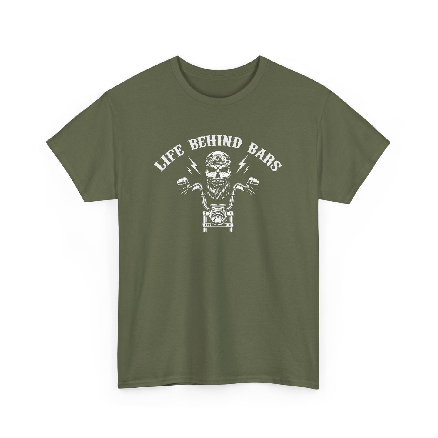 Life Behind Bars Motorcycle Tee - Unisex Heavy Cotton T-Shirt for Bikers - CHILL T-SHIRT
