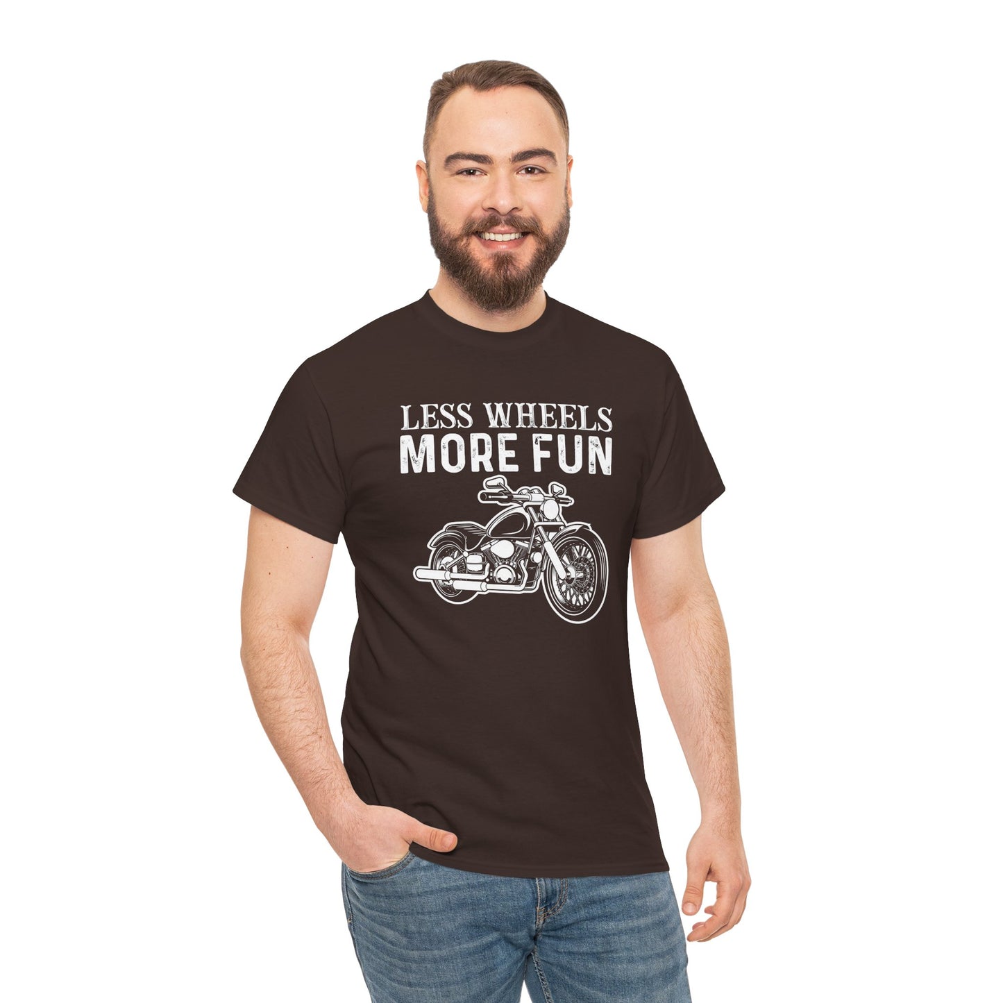 "Less Wheels More Fun" Unisex Heavy Cotton Tee T-Shirt - CHILL T-SHIRT