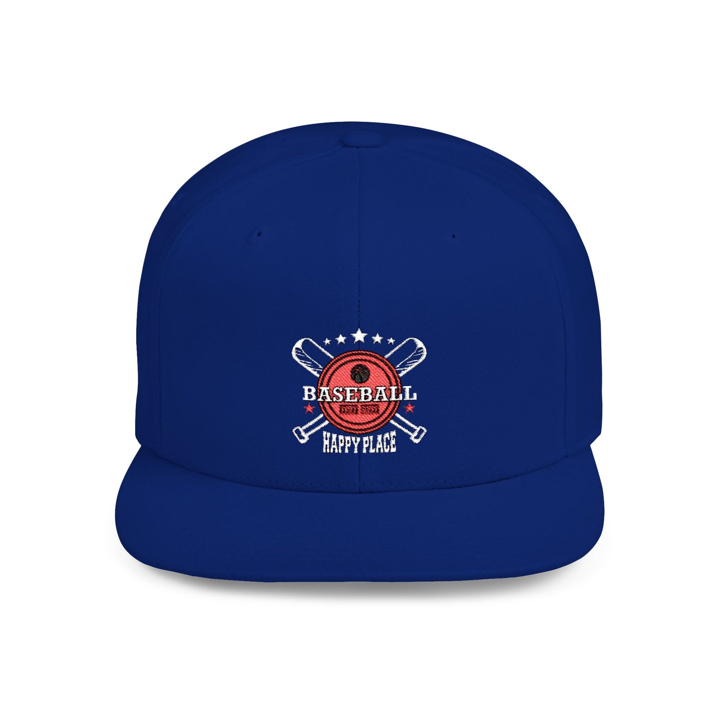 Baseball Flat Bill Snapback Hat - Your Happy Place Cap