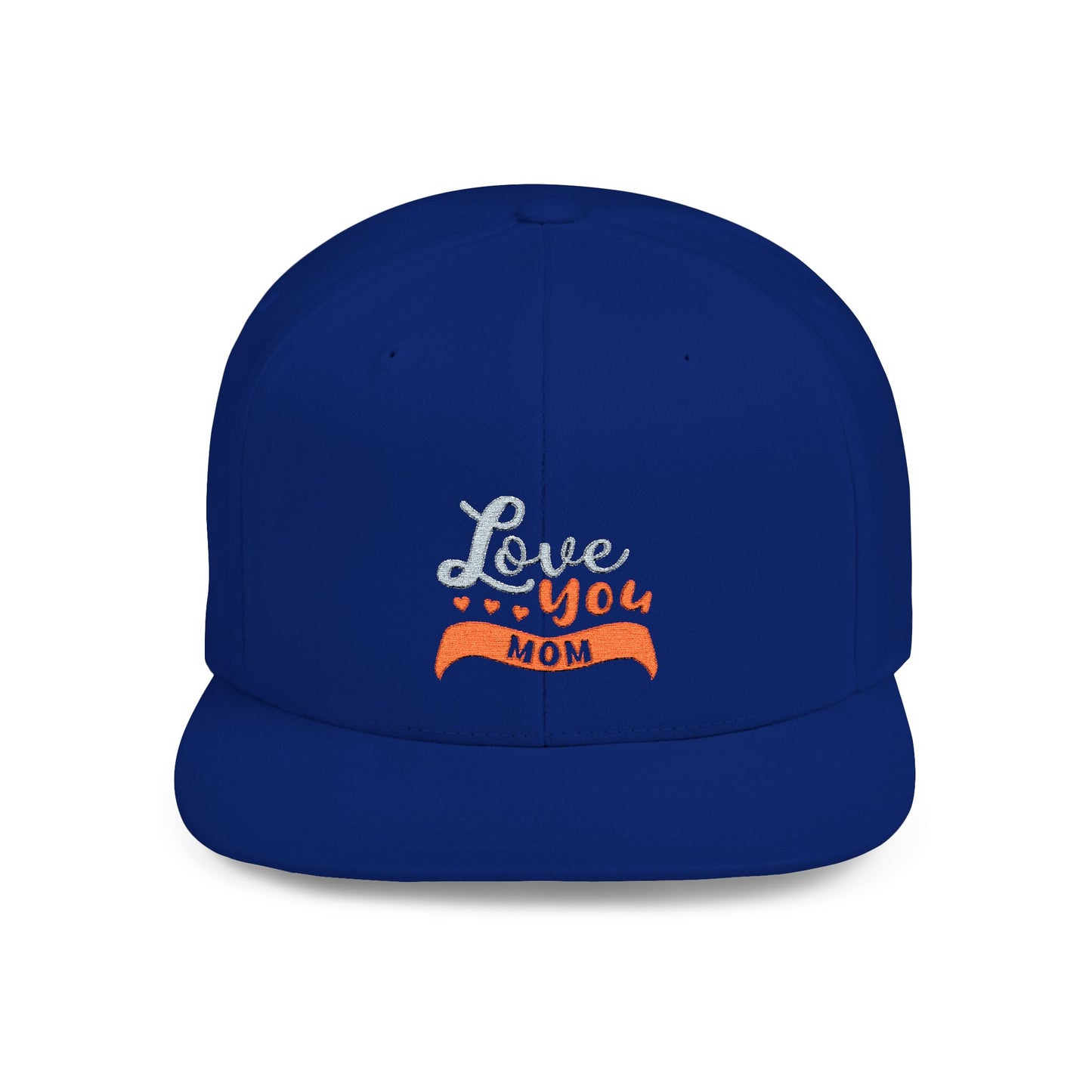 Love You Mom Flat Bill Snapback Hat - Stylish Gift for Mother's Day