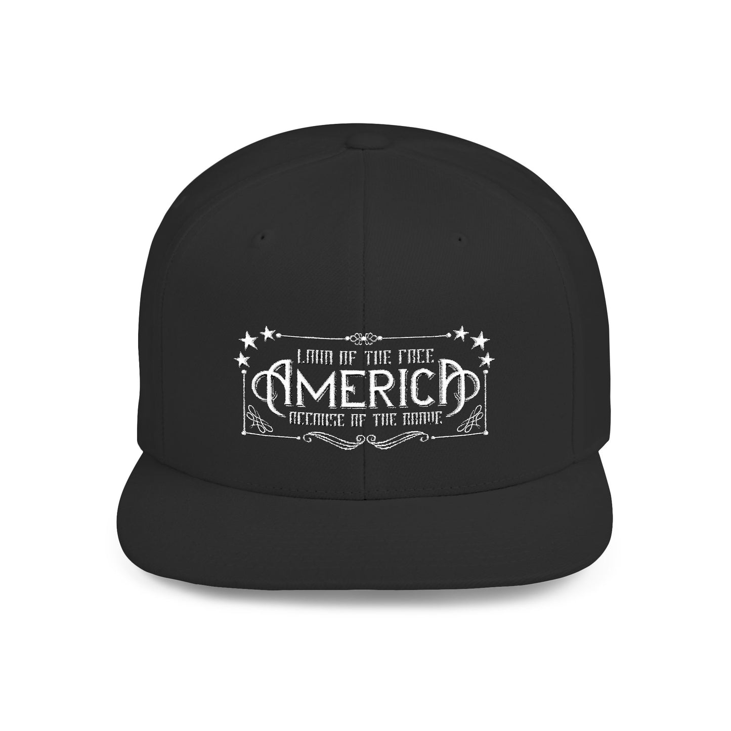 Land of the Free Snapback Cap - Patriotic Flat Bill Hat for America Lovers