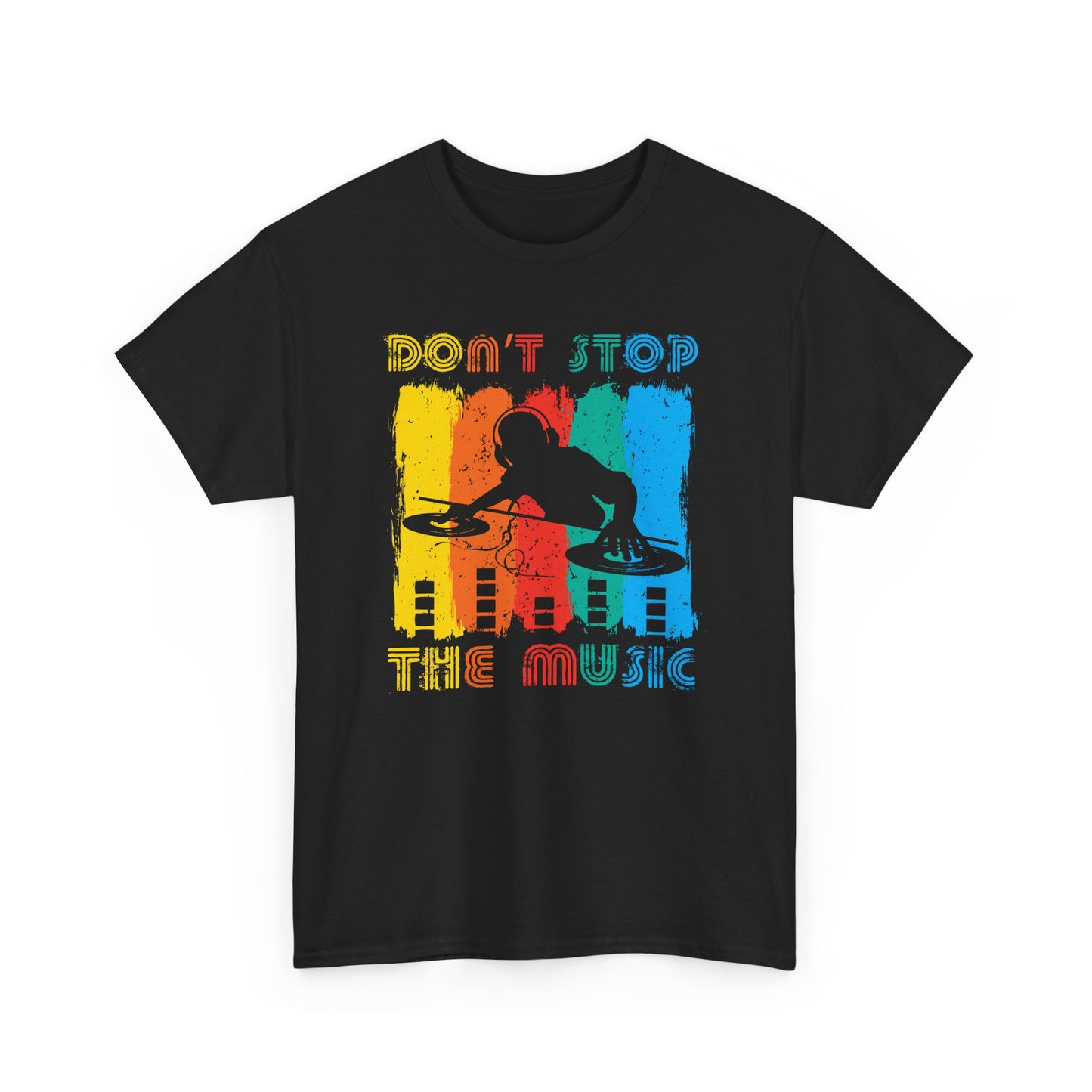 Retro Music Lover Unisex Heavy Cotton Tee - 'Don't Stop The Music' T-Shirt - CHILL T-SHIRT