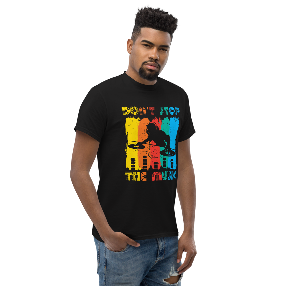 Retro Music Lover Unisex Heavy Cotton Tee - 'Don't Stop The Music' T-Shirt - CHILL T-SHIRT