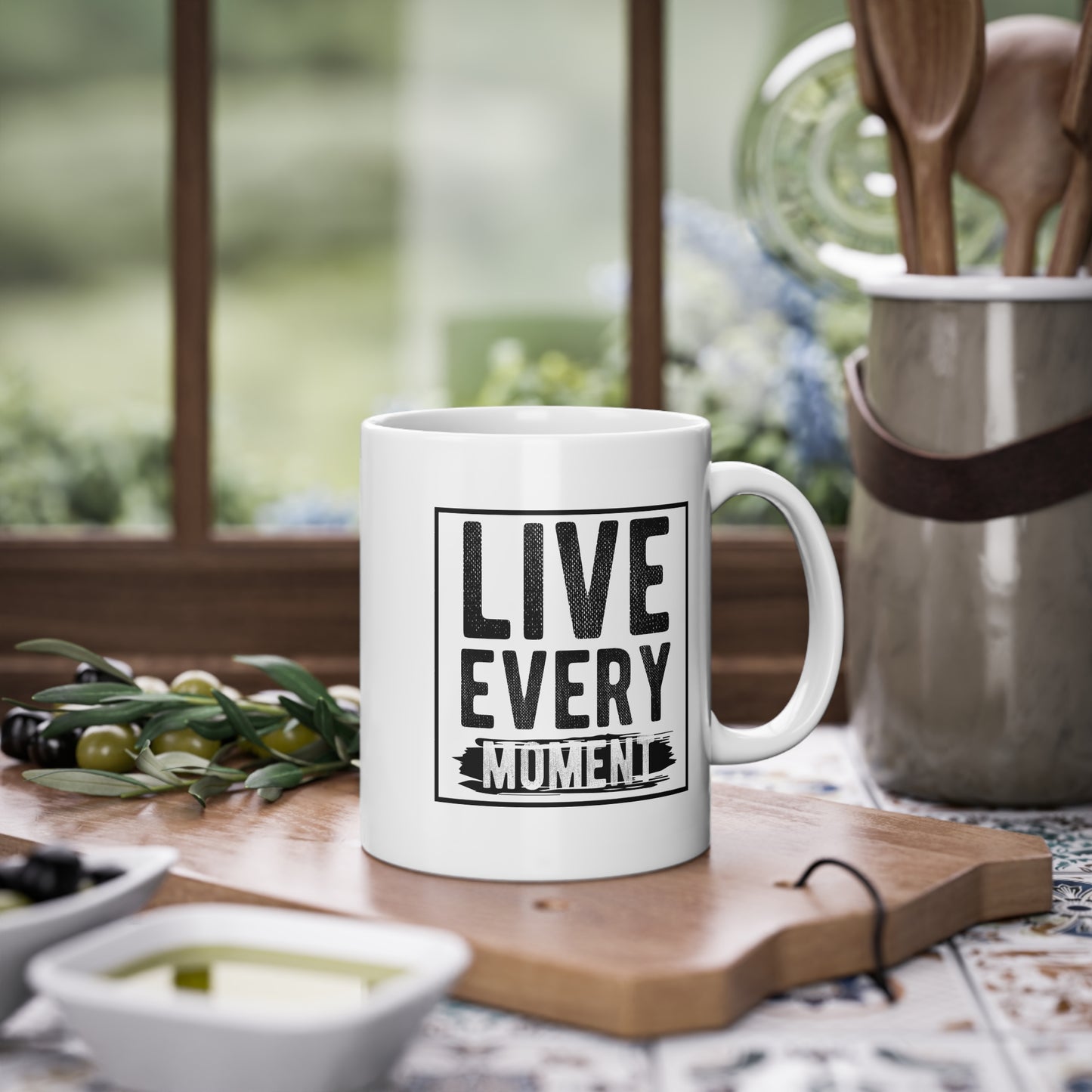 Inspirational Ceramic Mug - "Live Every Moment" - Perfect for Coffee Lovers - CHILL T-SHIRT