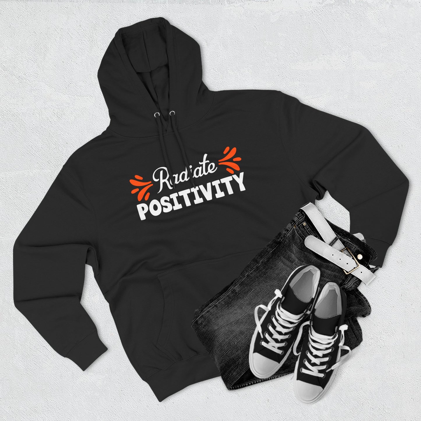 "Radiate Positivity" Unisex Heavy Blend™ Inspirational Apparel for Everyday Wear Hooded Sweatshirt