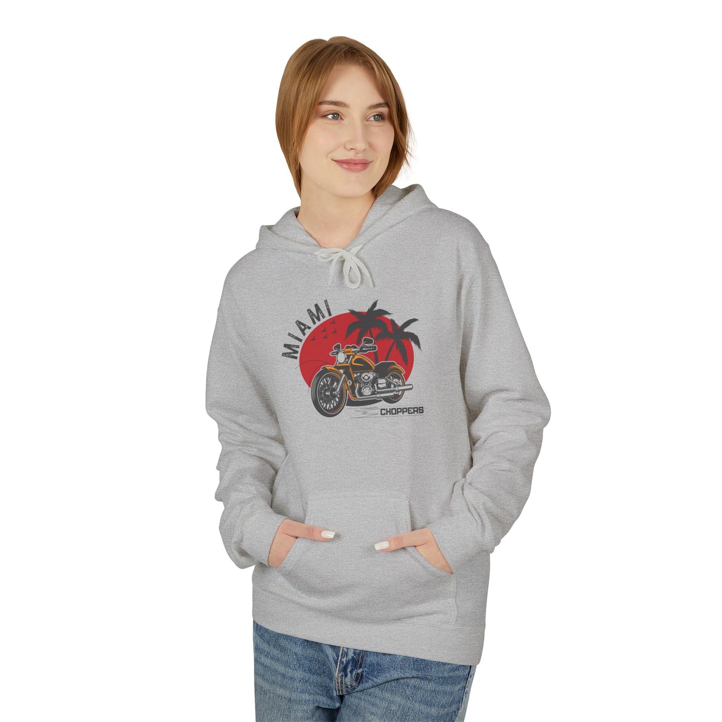 Miami Choppers Unisex Heavy Blend™ - Retro Motorcycle Design for Road Trip Enthusiasts Hooded Sweatshirt