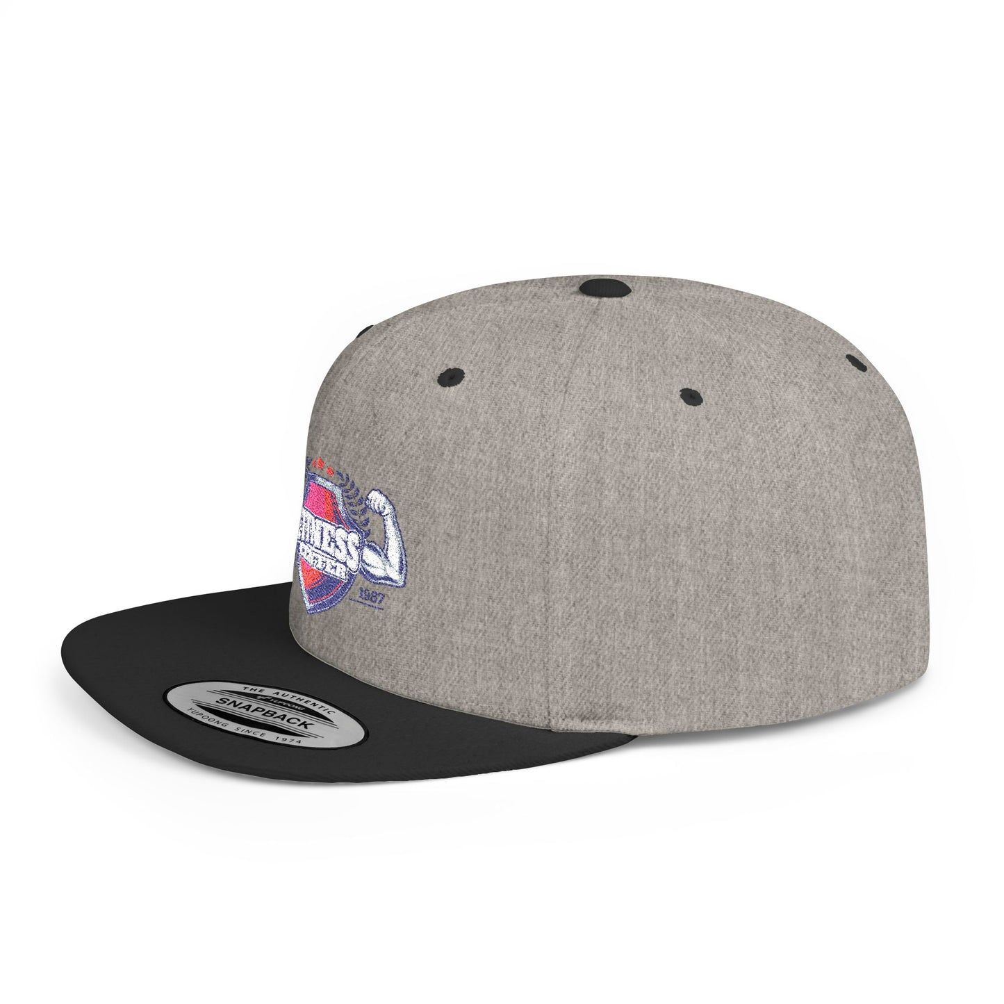 Fitness Center Flat Bill Snapback Cap - Sporty Style for Gym Enthusiasts