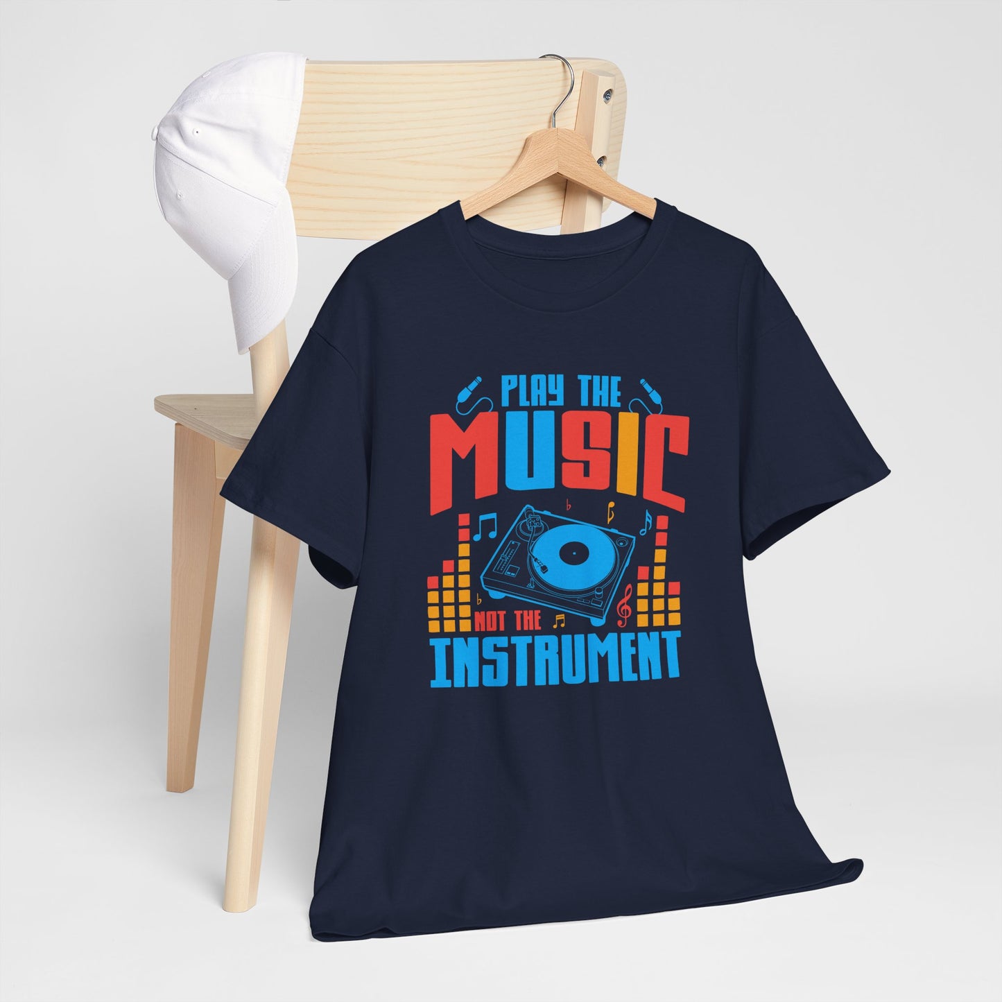 "Play the Music Instrument" Unisex Heavy Cotton Tee - Music Lover's T-Shirt for Musicians and Fans - CHILL T-SHIRT
