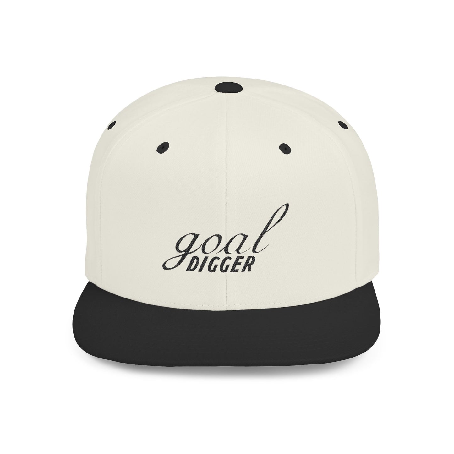 Goal Digger Flat Bill Snapback Cap | Trendy Urban Hat for Ambitious Minds | Gift for Graduates, Entrepreneurs, or Motivation Lovers
