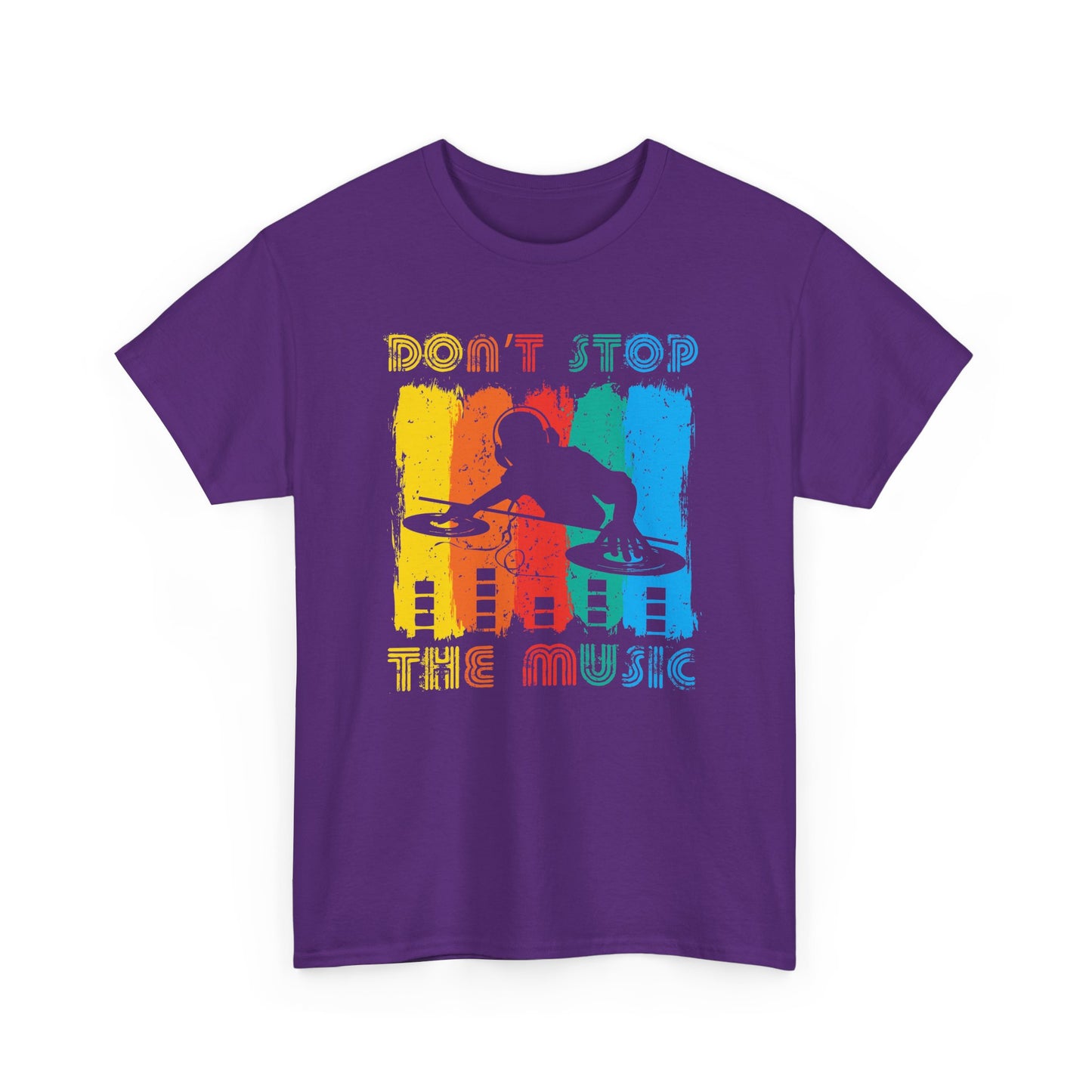 Retro Music Lover Unisex Heavy Cotton Tee - 'Don't Stop The Music' T-Shirt - CHILL T-SHIRT