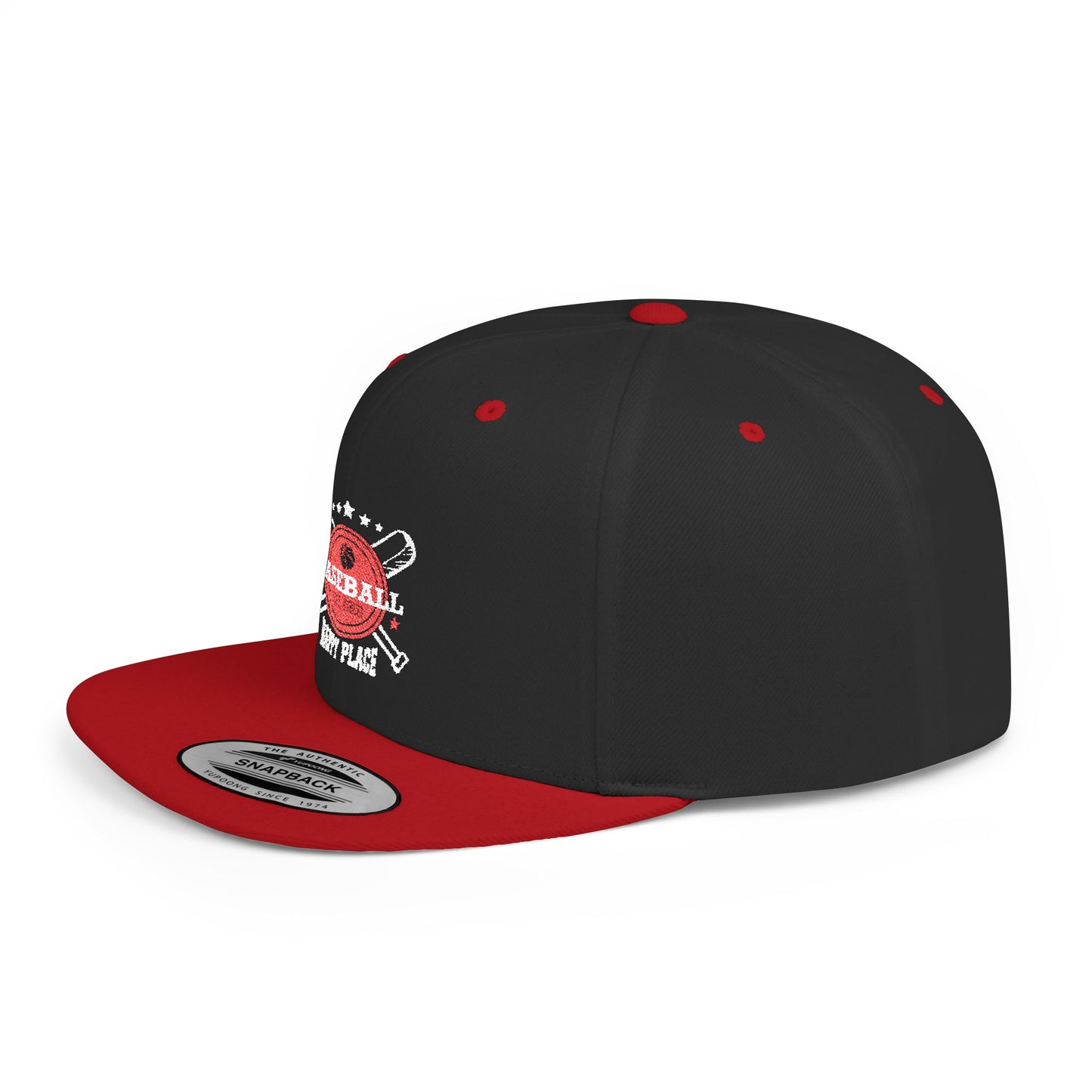 Baseball Flat Bill Snapback Hat - Your Happy Place Cap