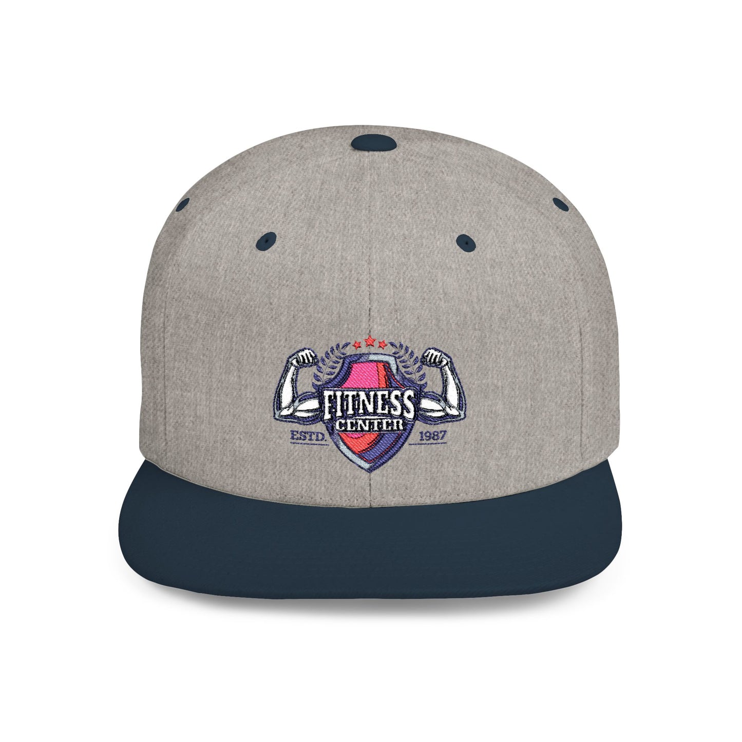 Fitness Center Flat Bill Snapback Cap - Sporty Style for Gym Enthusiasts