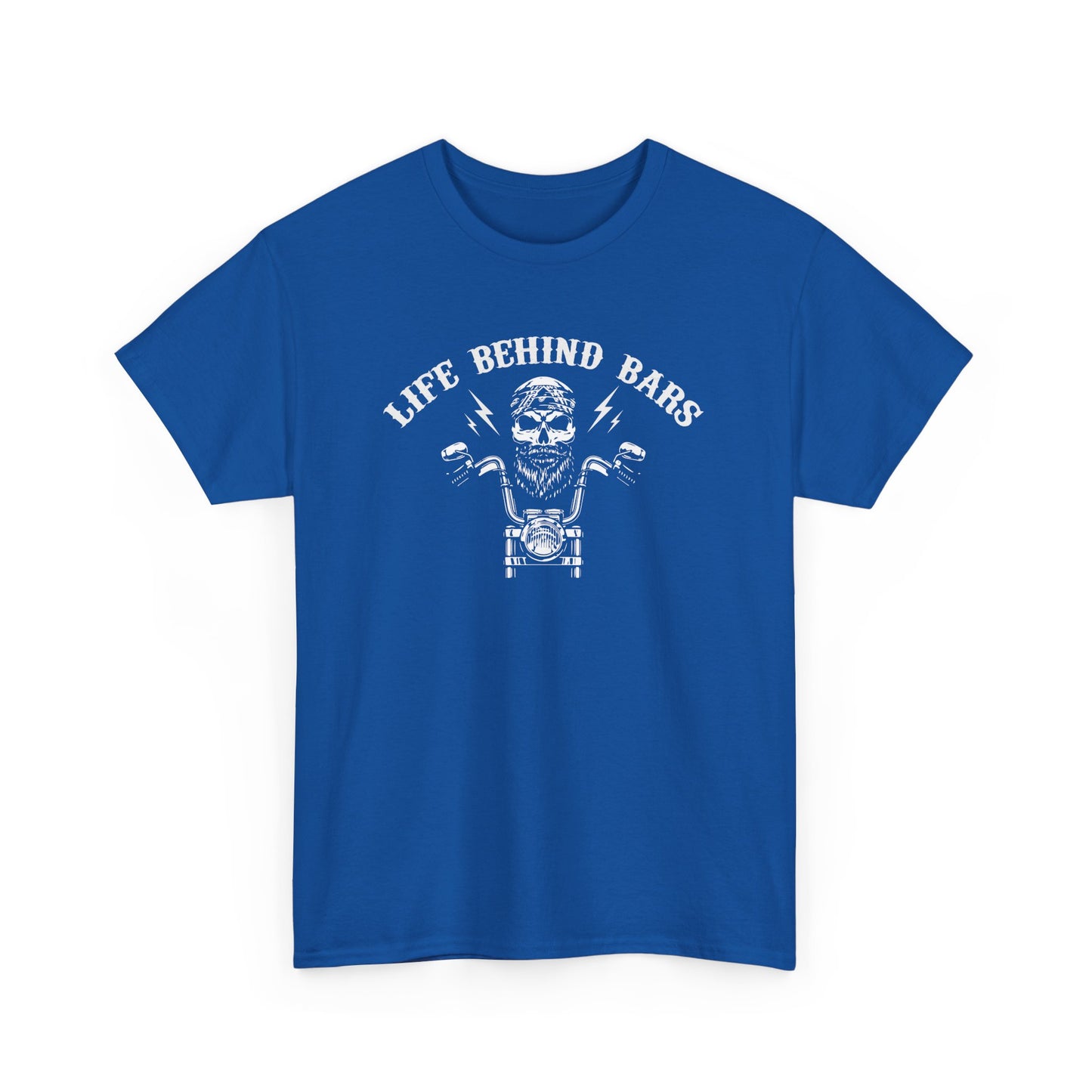 Life Behind Bars Motorcycle Tee - Unisex Heavy Cotton T-Shirt for Bikers - CHILL T-SHIRT