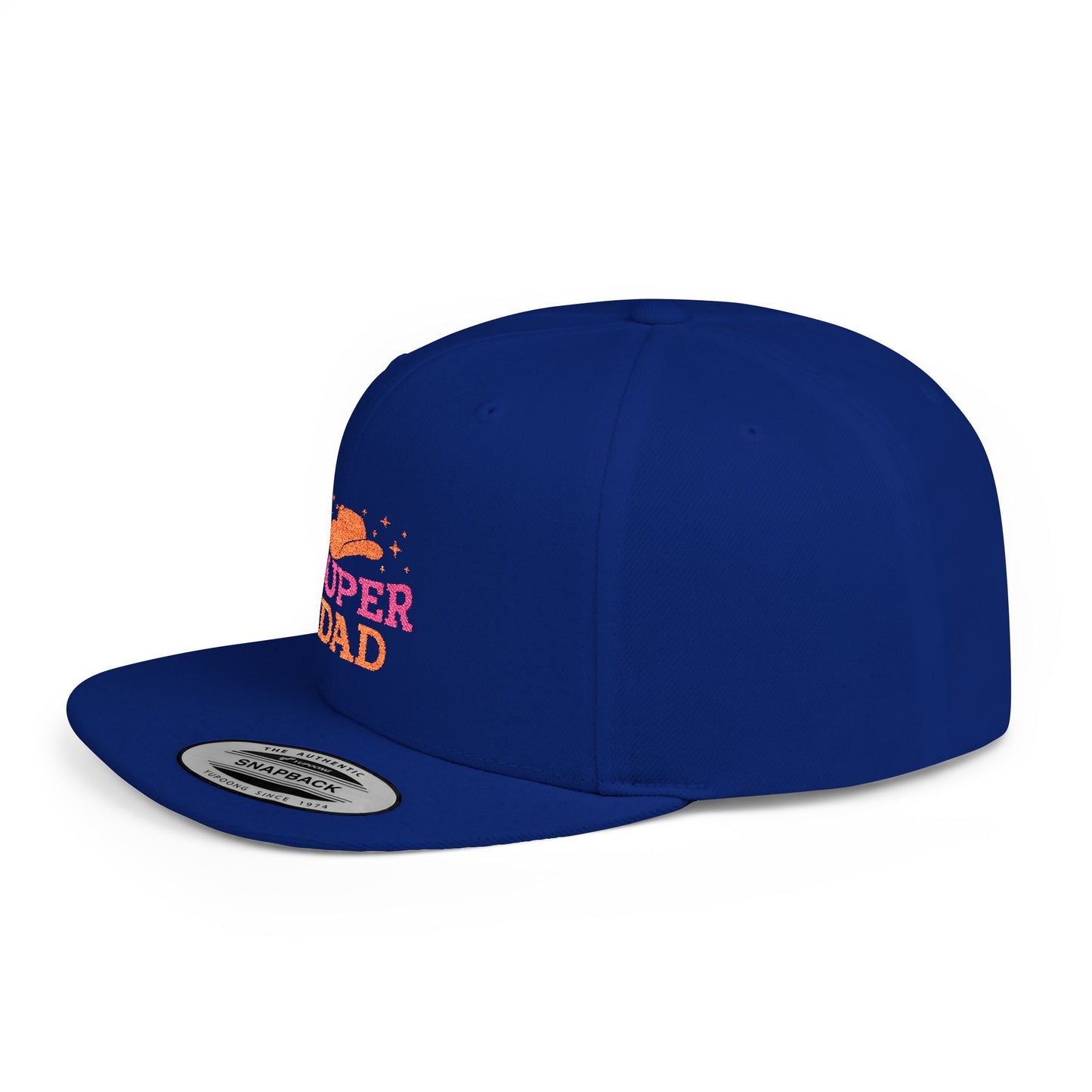 Super Dad Flat Bill Snapback Cap - Cool Gift for Fathers Day
