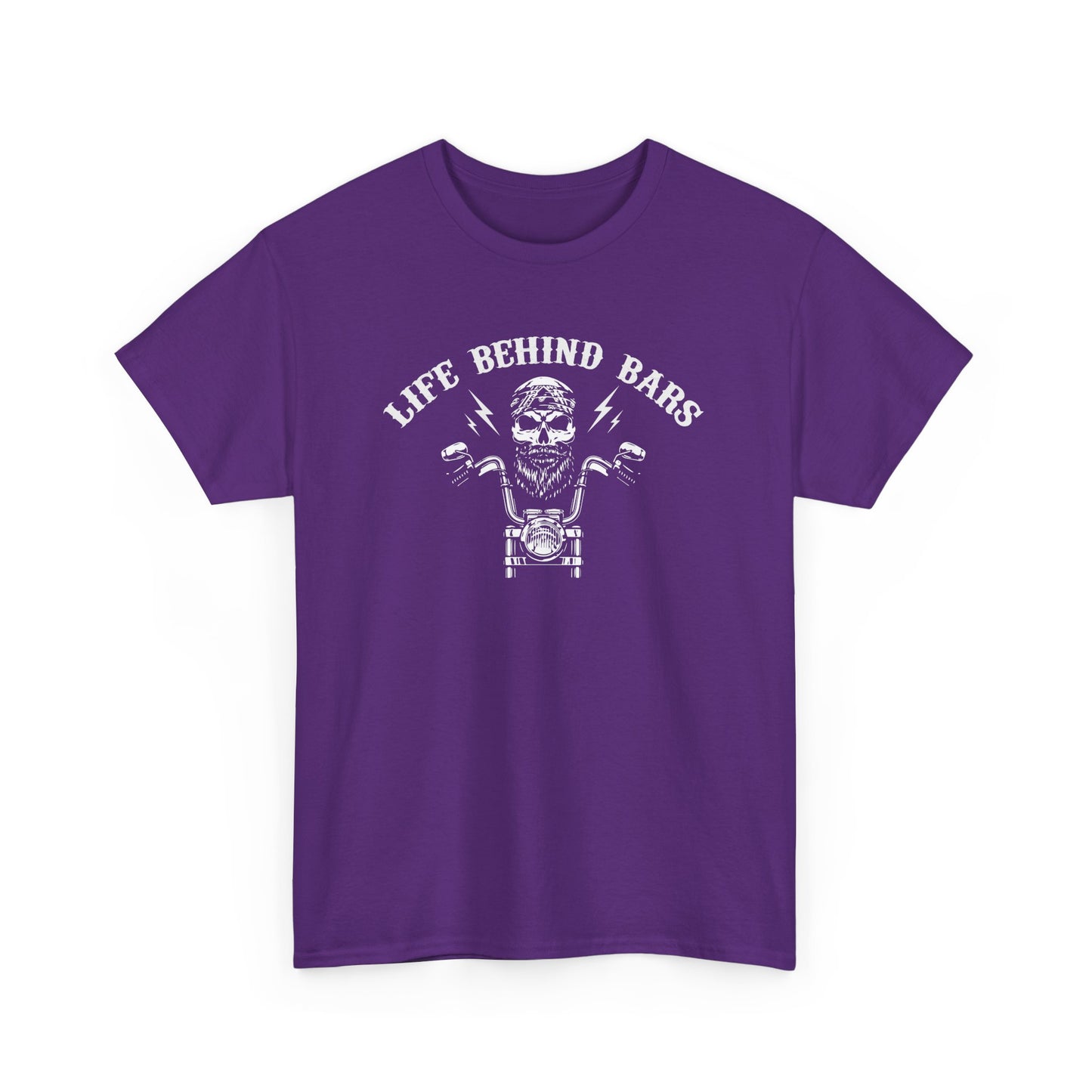 Life Behind Bars Motorcycle Tee - Unisex Heavy Cotton T-Shirt for Bikers - CHILL T-SHIRT