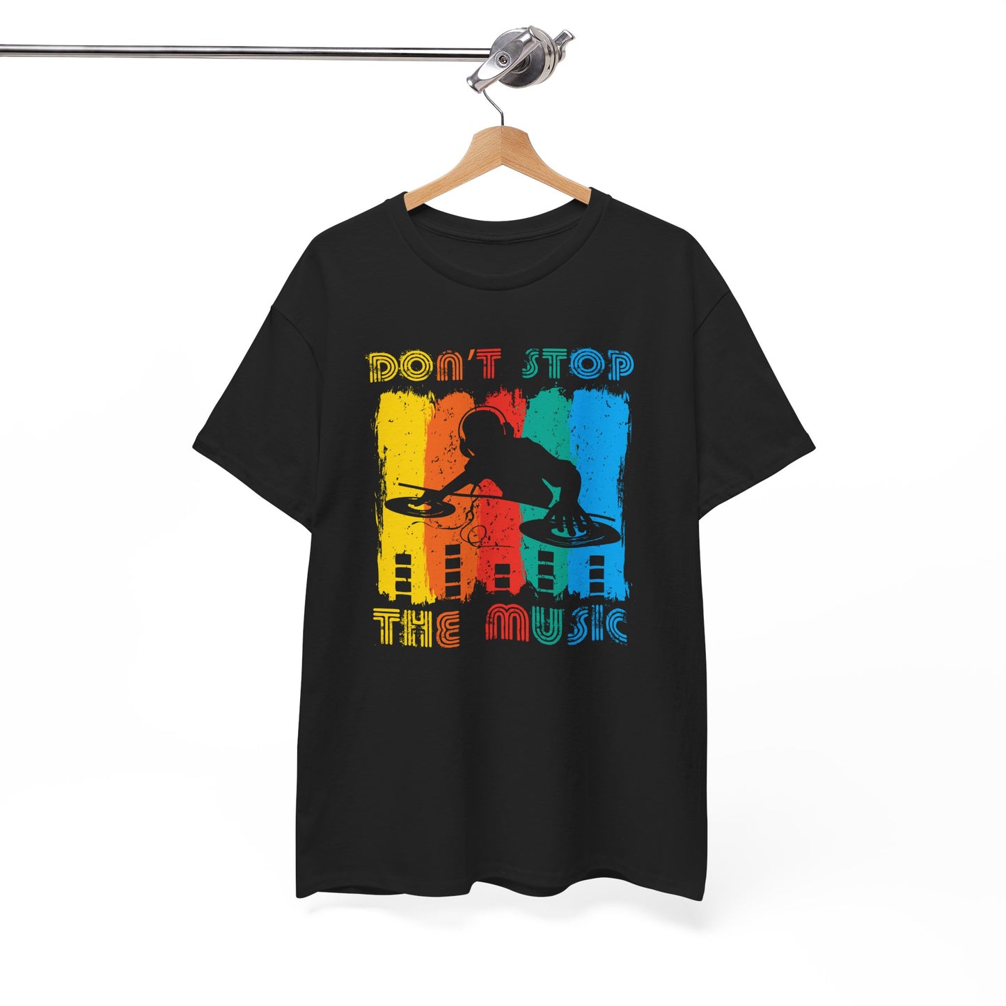 Retro Music Lover Unisex Heavy Cotton Tee - 'Don't Stop The Music' T-Shirt - CHILL T-SHIRT