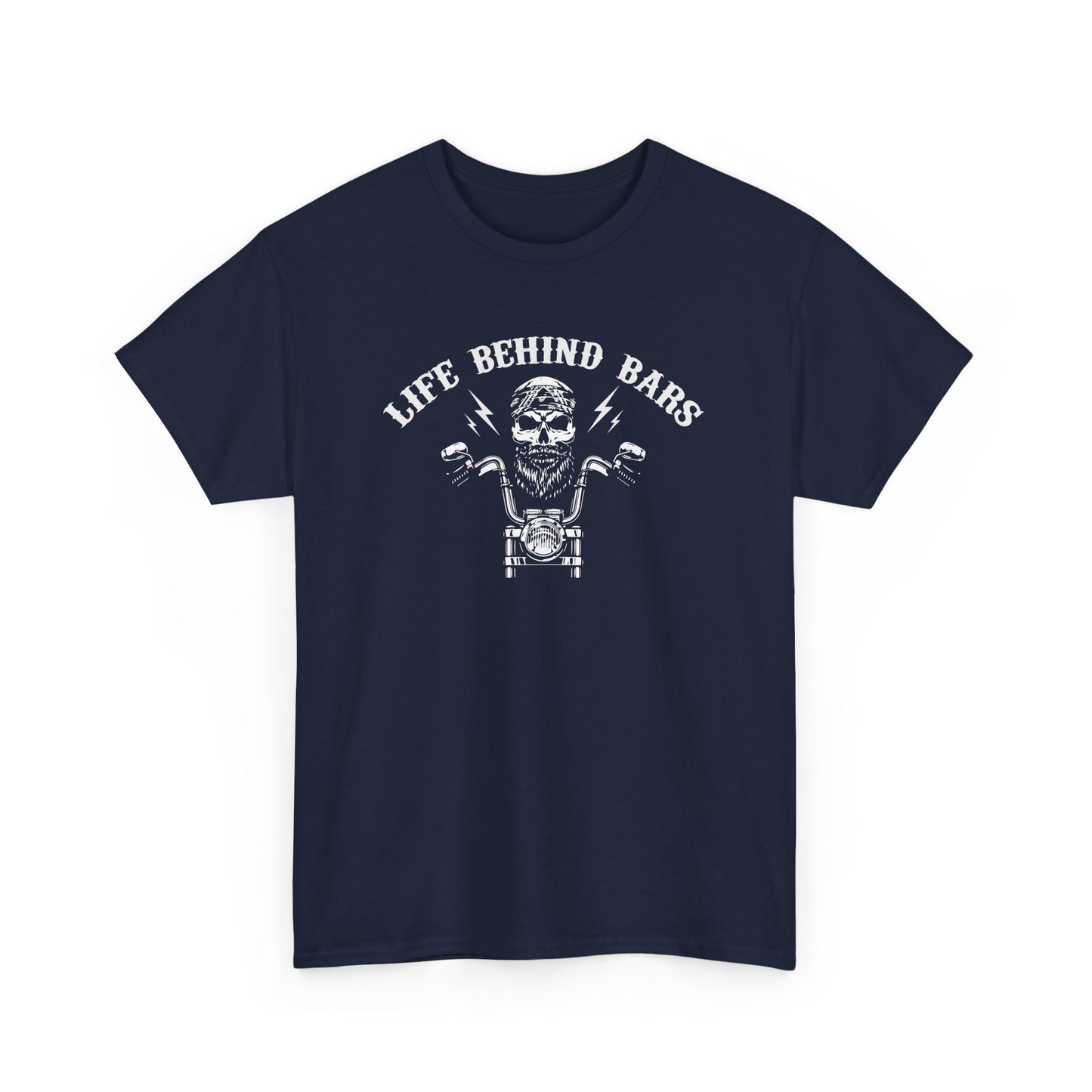 Life Behind Bars Motorcycle Tee - Unisex Heavy Cotton T-Shirt for Bikers - CHILL T-SHIRT