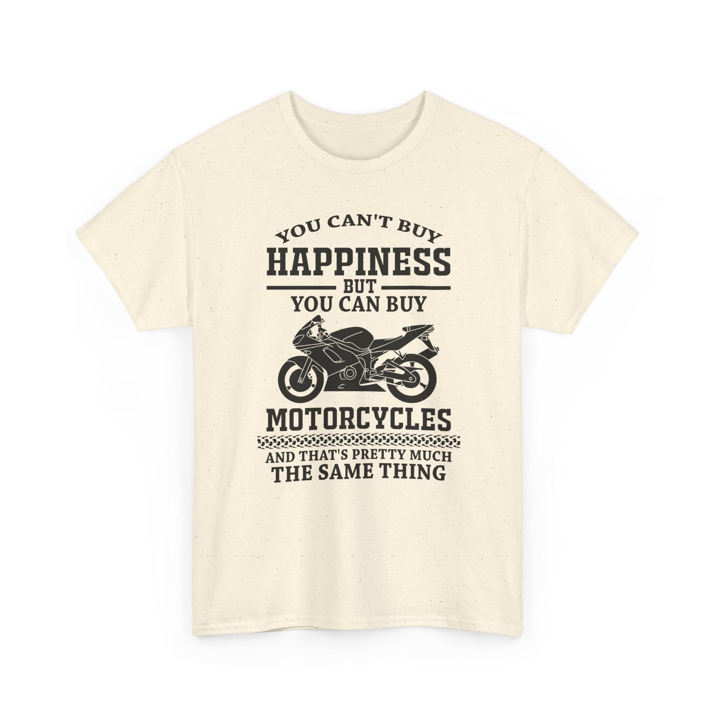 Motorcycle Lover's Happiness Tee - Unisex Heavy Cotton Tee T-Shirt - CHILL T-SHIRT