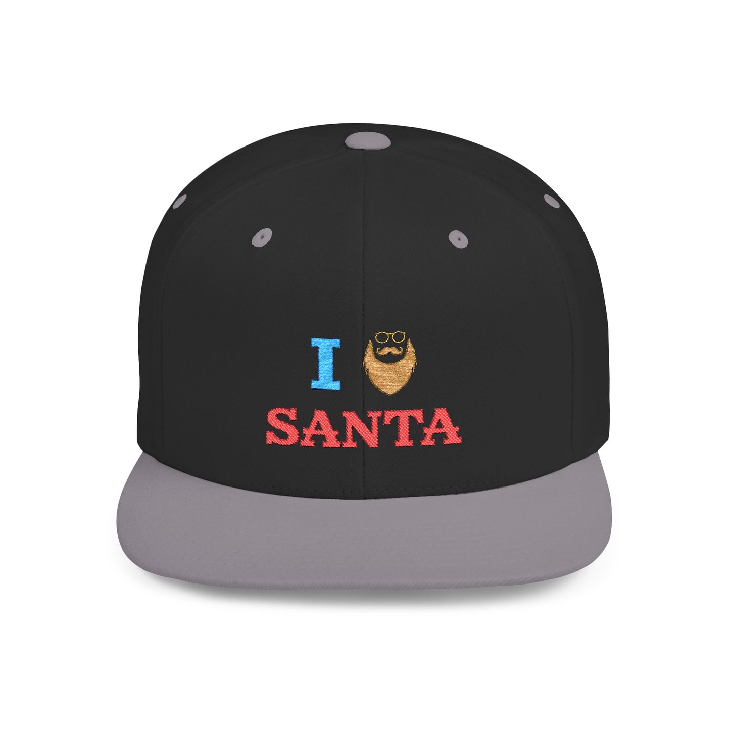 I ❤️ Santa Flat Bill Snapback Cap – Festive Holiday Hat for Christmas Celebrations