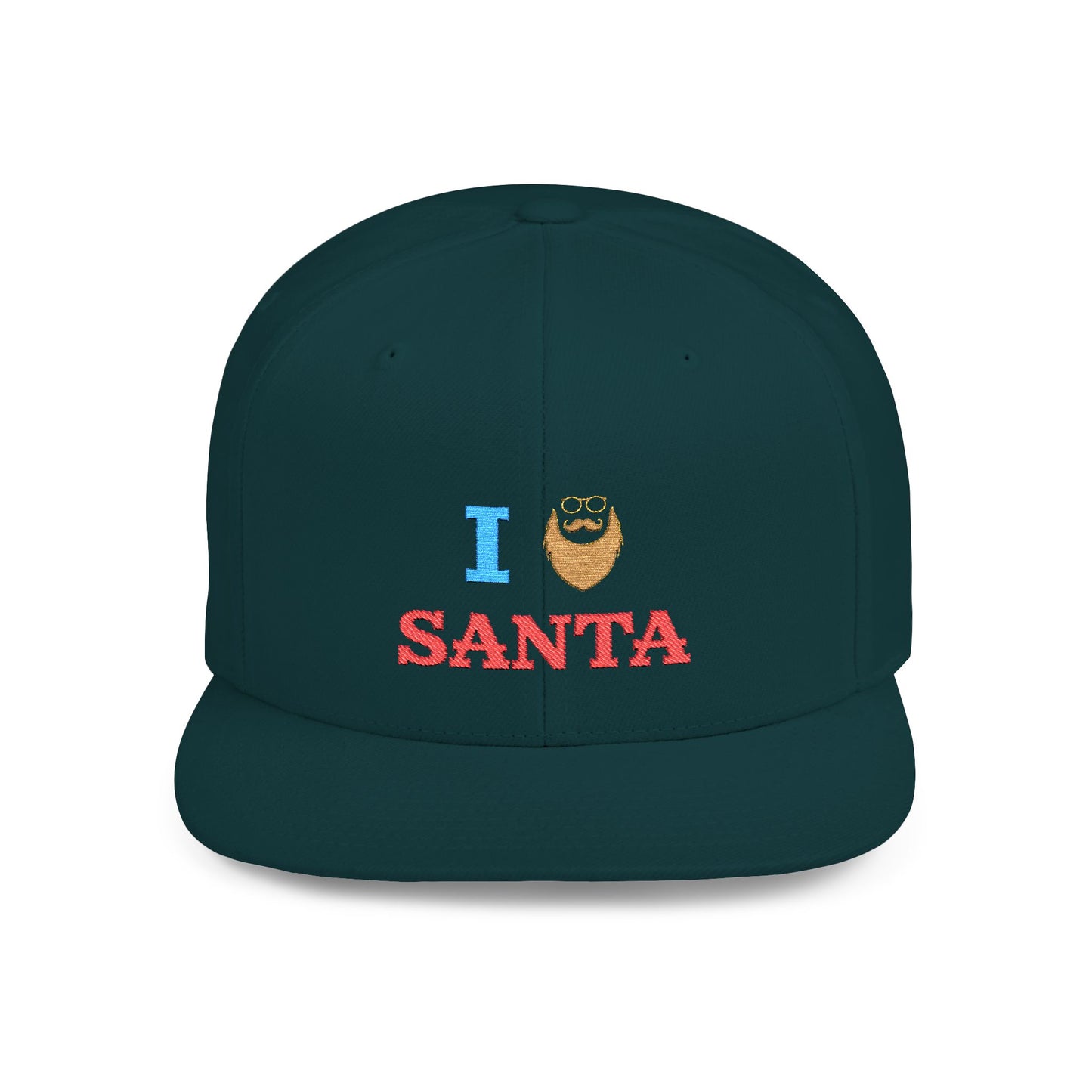 I ❤️ Santa Flat Bill Snapback Cap – Festive Holiday Hat for Christmas Celebrations