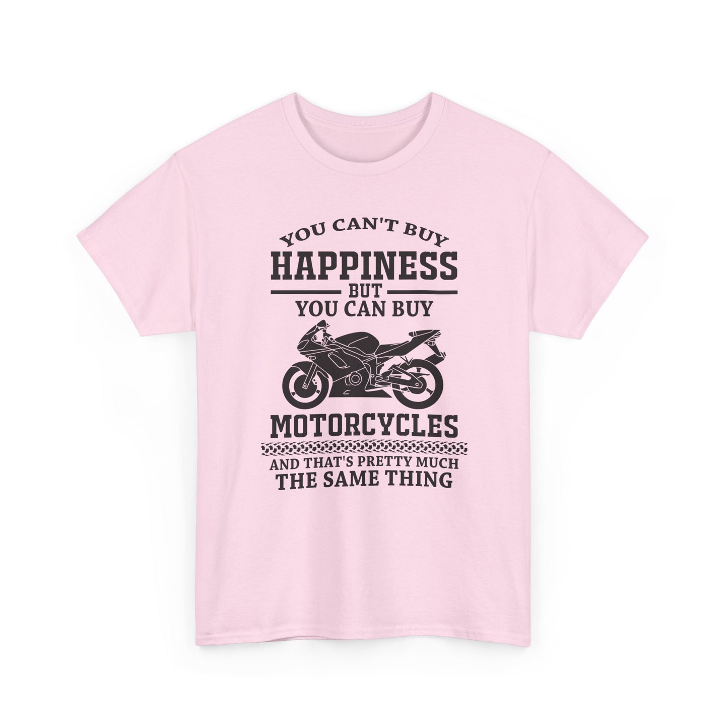 Motorcycle Lover's Happiness Tee - Unisex Heavy Cotton Tee T-Shirt - CHILL T-SHIRT