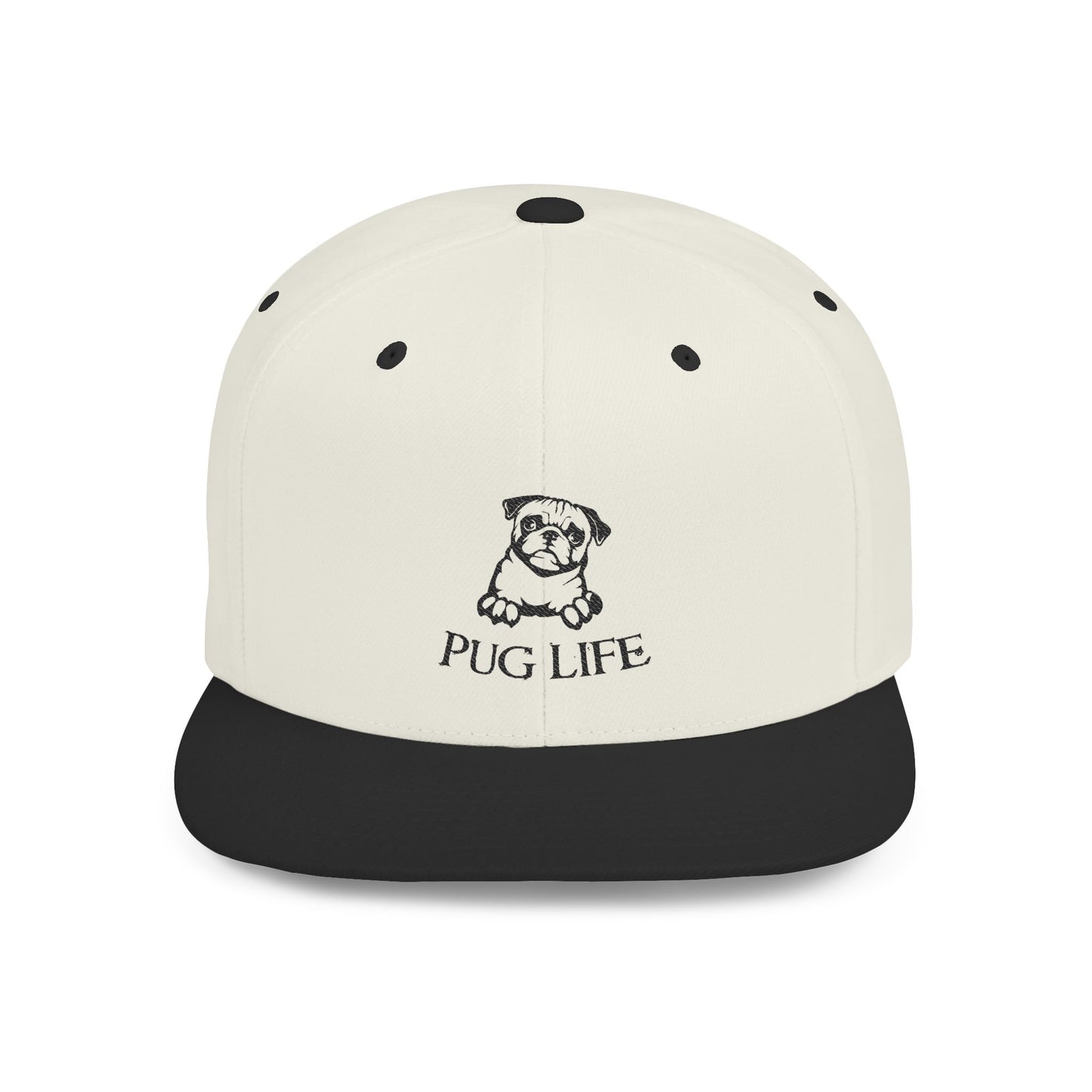 Pug Life Flat Bill Snapback Hat - Trendy Dog Lover Cap