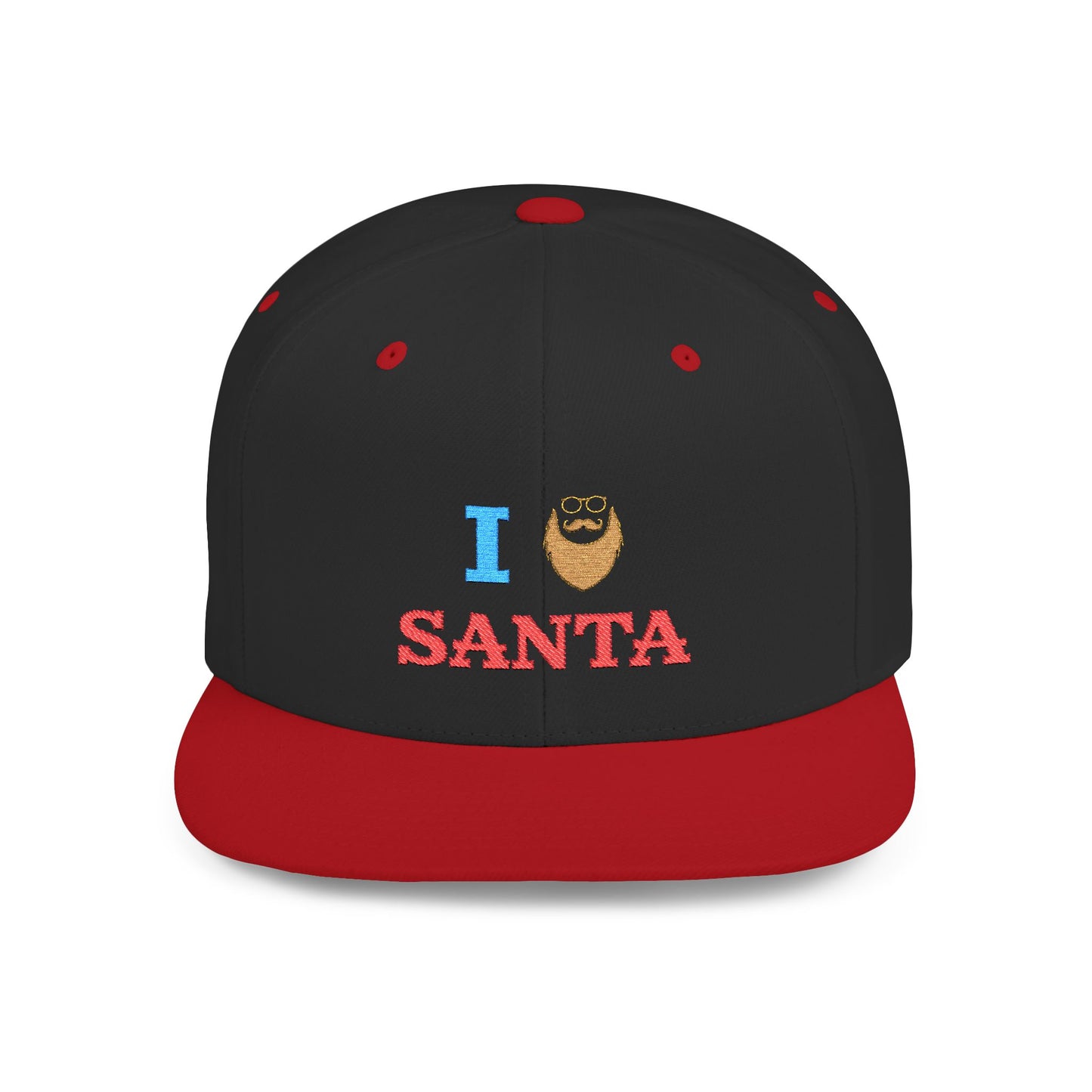 I ❤️ Santa Flat Bill Snapback Cap – Festive Holiday Hat for Christmas Celebrations