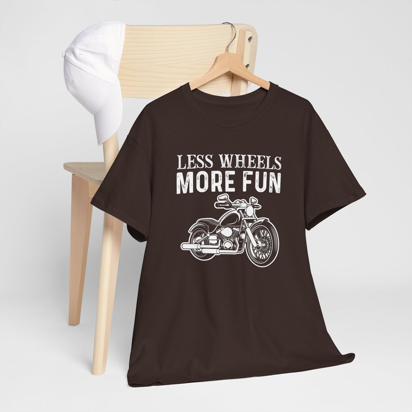 "Less Wheels More Fun" Unisex Heavy Cotton Tee T-Shirt - CHILL T-SHIRT