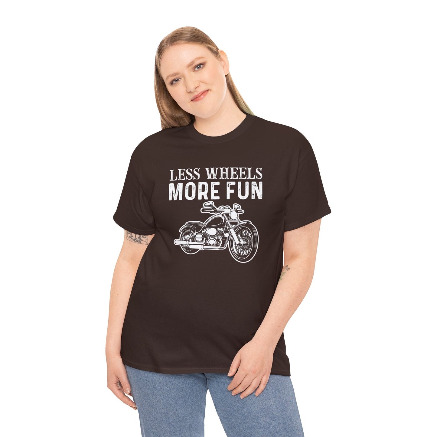"Less Wheels More Fun" Unisex Heavy Cotton Tee T-Shirt - CHILL T-SHIRT