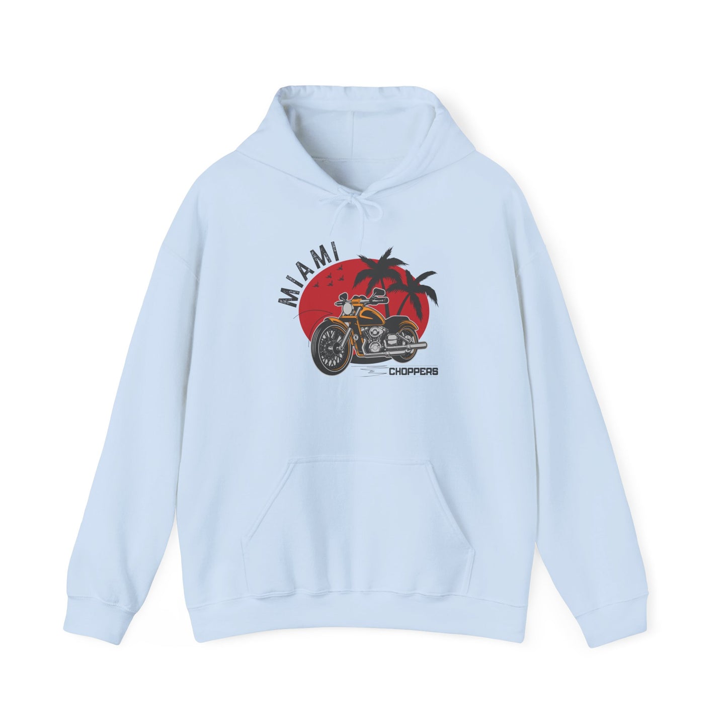 Miami Choppers Unisex Heavy Blend™ - Retro Motorcycle Design for Road Trip Enthusiasts Hooded Sweatshirt