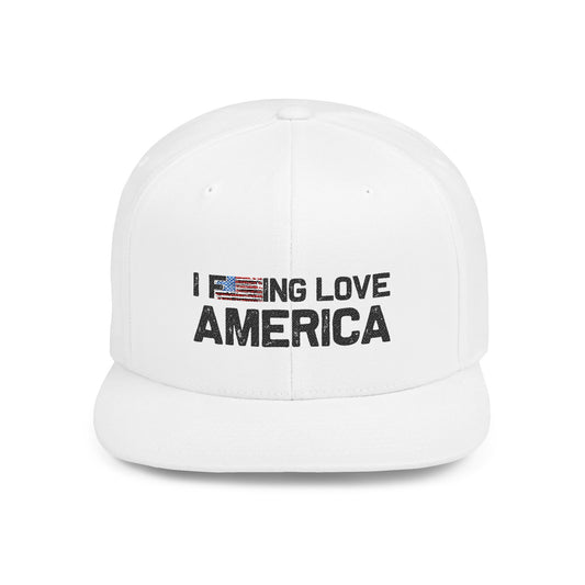 I F***ing Love America Snapback Hat - Patriotic Flat Bill Cap for Casual Style and Holidays