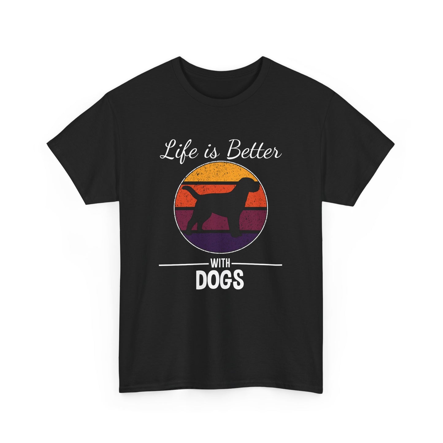 "Life Is Better With Dog" Unisex Heavy Cotton Tee - Perfect for Pet Lovers T-Shirt - CHILL T-SHIRT