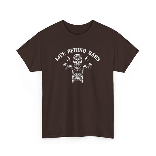 Life Behind Bars Motorcycle Tee - Unisex Heavy Cotton T-Shirt for Bikers - CHILL T-SHIRT