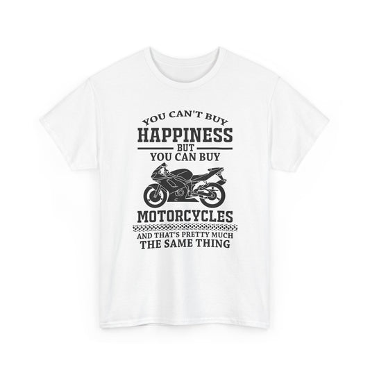 Motorcycle Lover's Happiness Tee - Unisex Heavy Cotton Tee T-Shirt - CHILL T-SHIRT